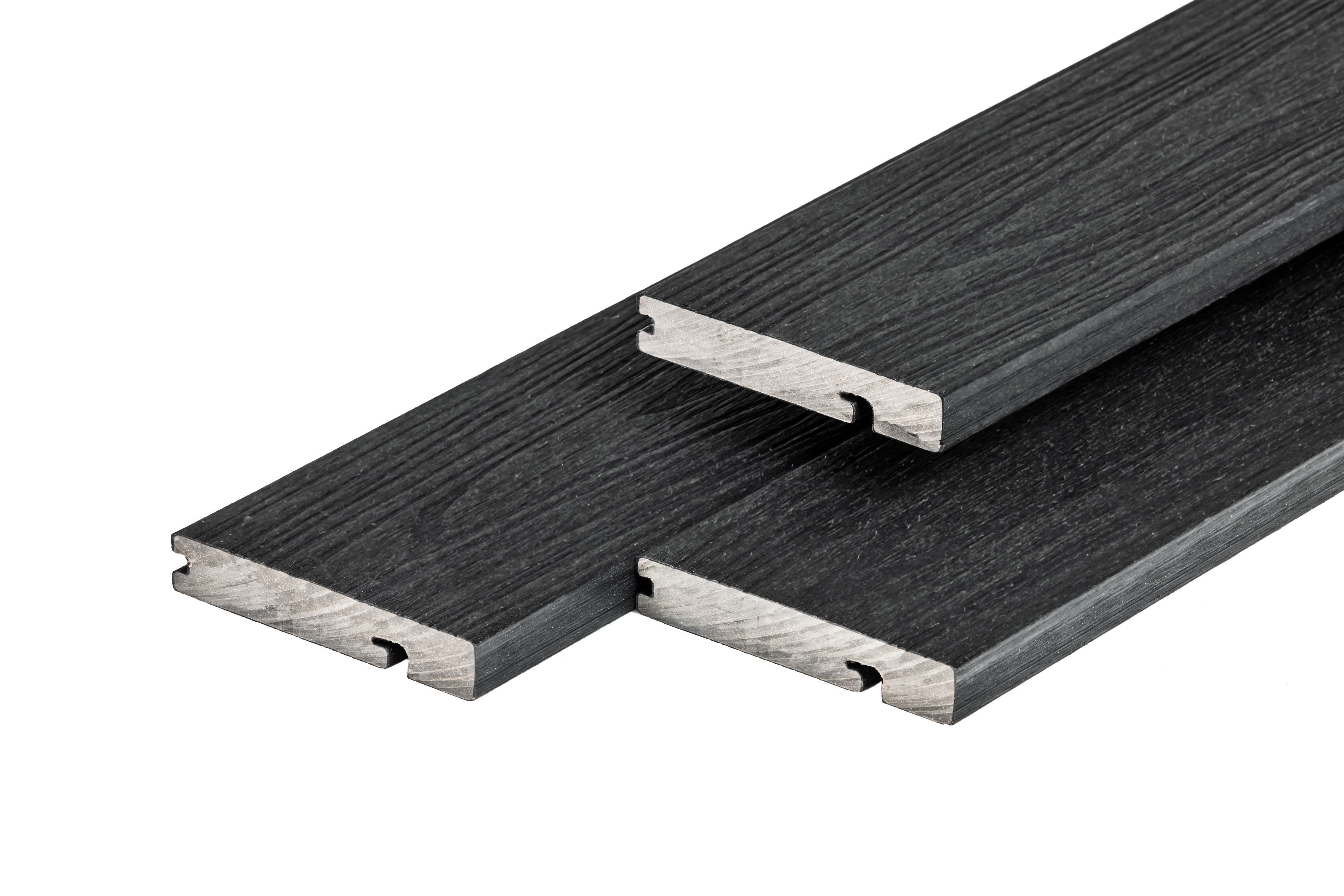 PuraShield WPC-Terrassendielen Randbrett 2,3 x 13,8 x 300 cm Clipsystem, Ebony Black