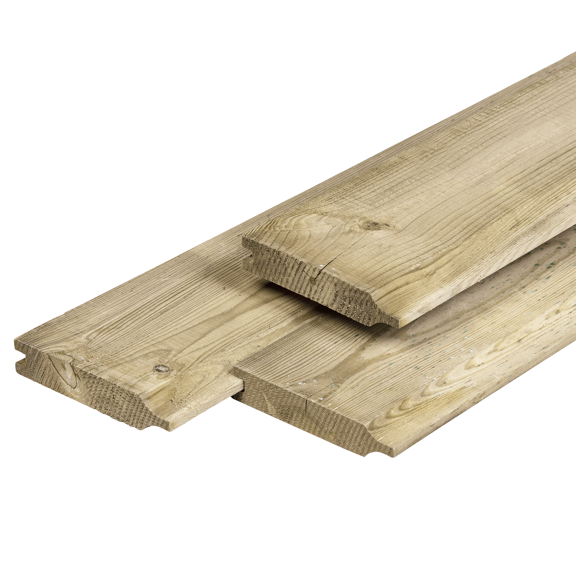 Grenen dubbel rabat 1,8 x 14,0 x 300 cm, vers, groen geïmpregneerd, geschaafd