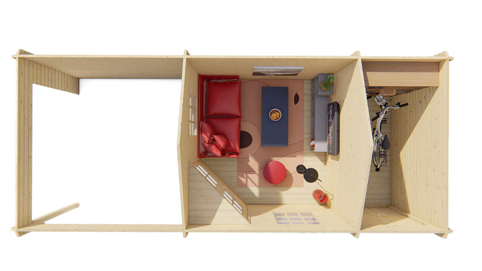 Blokhut - Tuinhuis Olson | 44 mm | vuren groen geïmpregneerd Blokhut - Tuinhuis Olson | 44 mm | vuren groen geïmpregneerd
