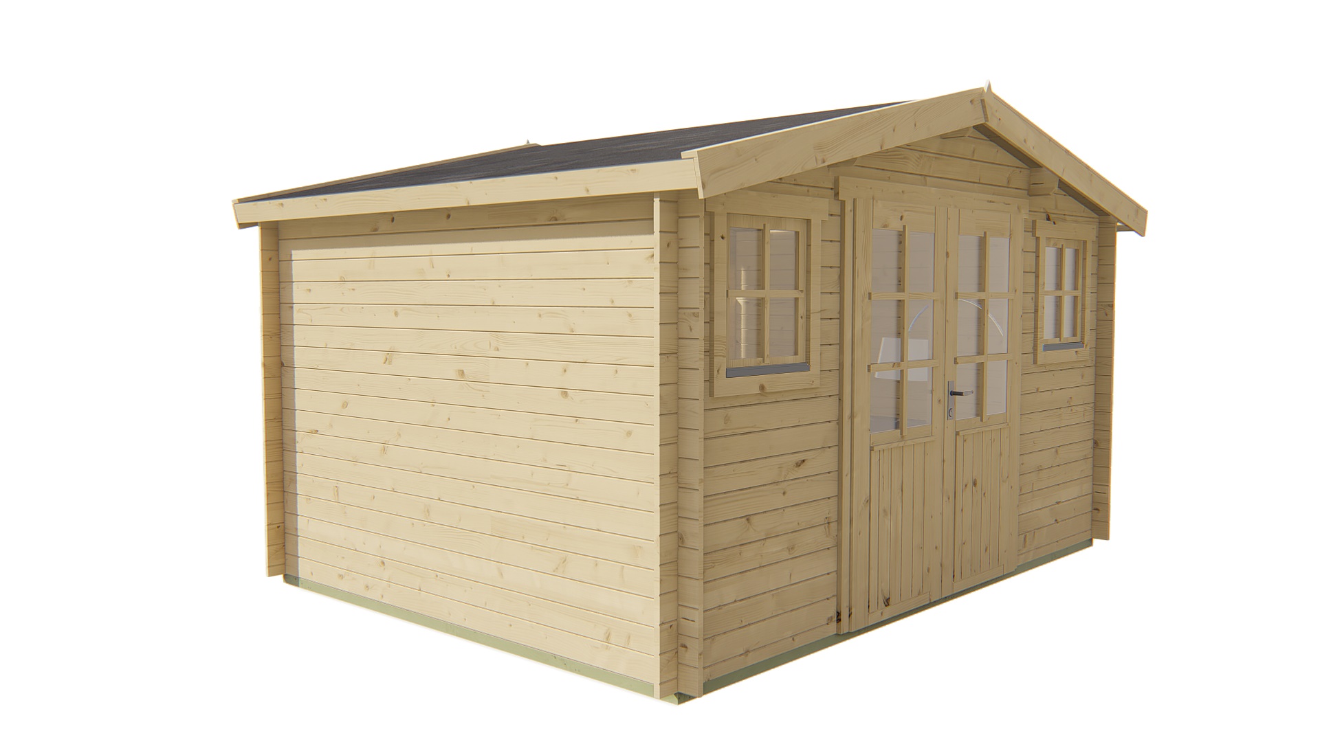 Blokhut - Tuinhuis Juha | 28 mm | vuren bruin geïmpregneerd Blokhut - Tuinhuis Juha | 28 mm | vuren bruin geïmpregneerd