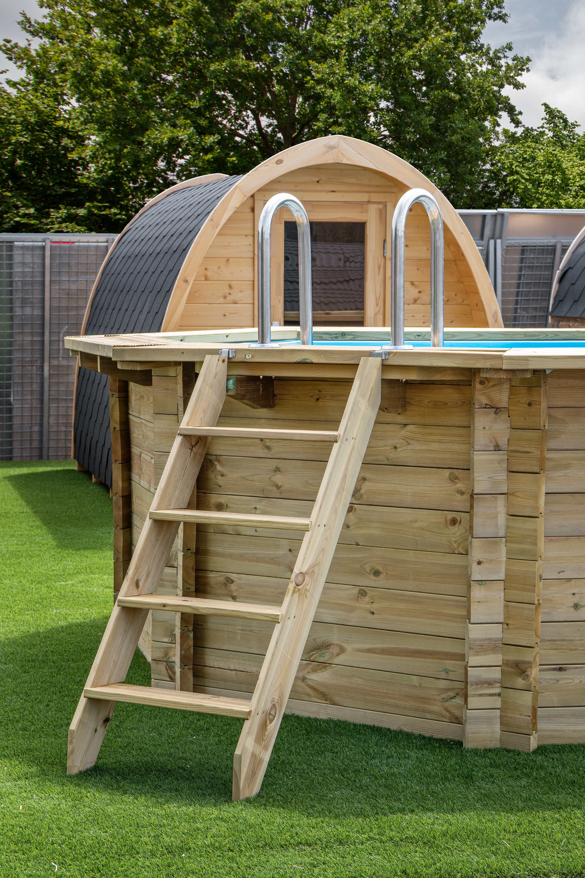 Detail Image Luxus-Schwimmbad aus Holz Cabana Beach 434x401x116cm