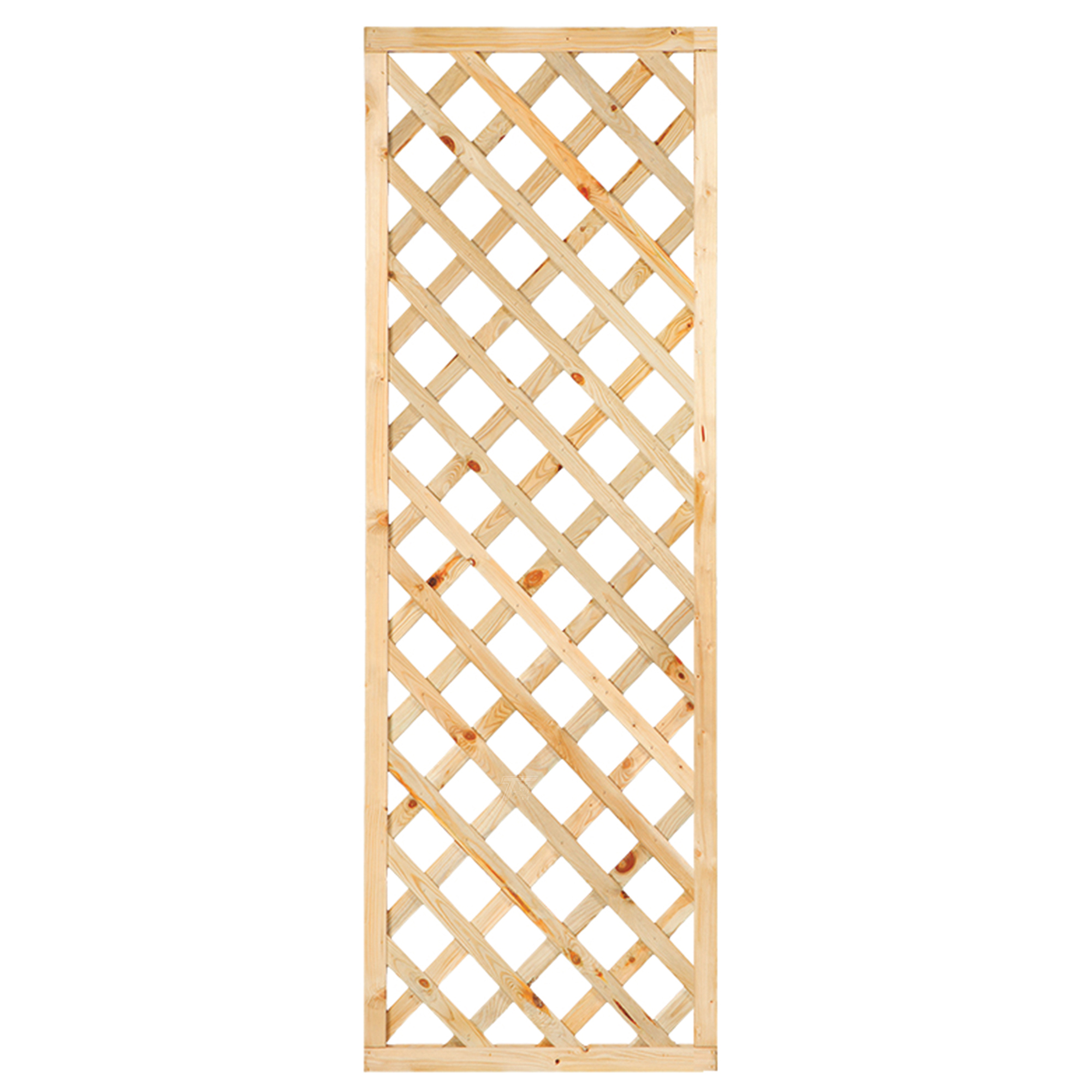 Trellis met lijst, diagonale lamellen grenen groen geïmpregneerd H180 x B60 cm