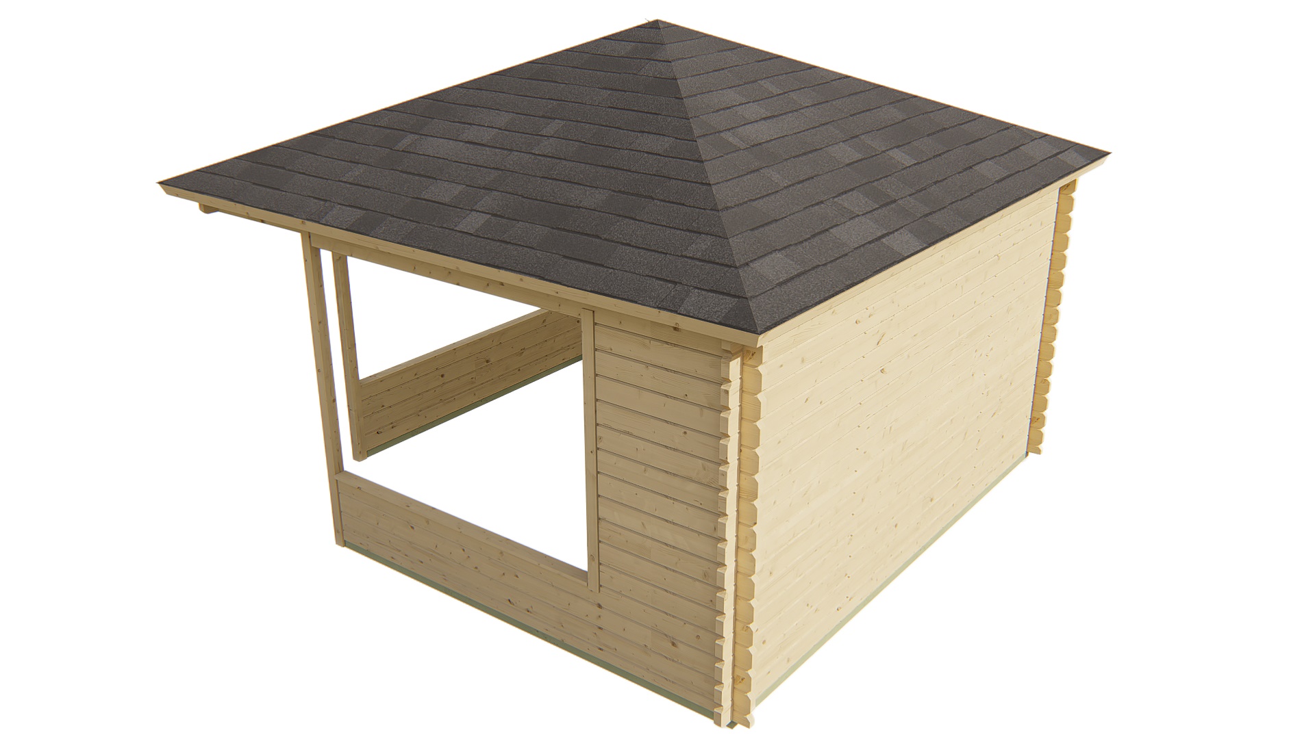 Blockhütten-Pavillon Marit | 44mm | unbehandelt
