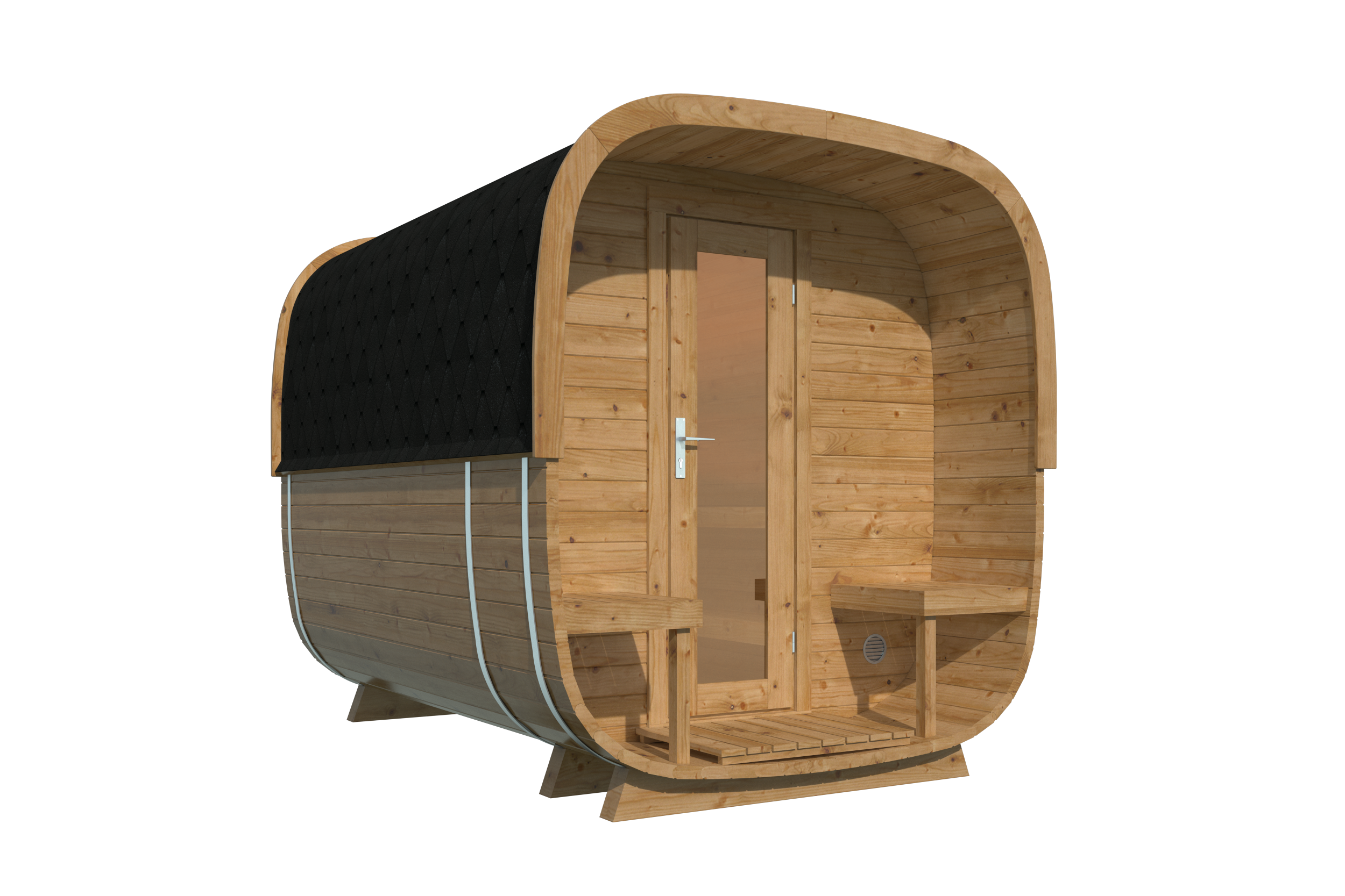Aanzichten Sauna cube Rovaniemi 280 cm | 42 mm | Thermowood