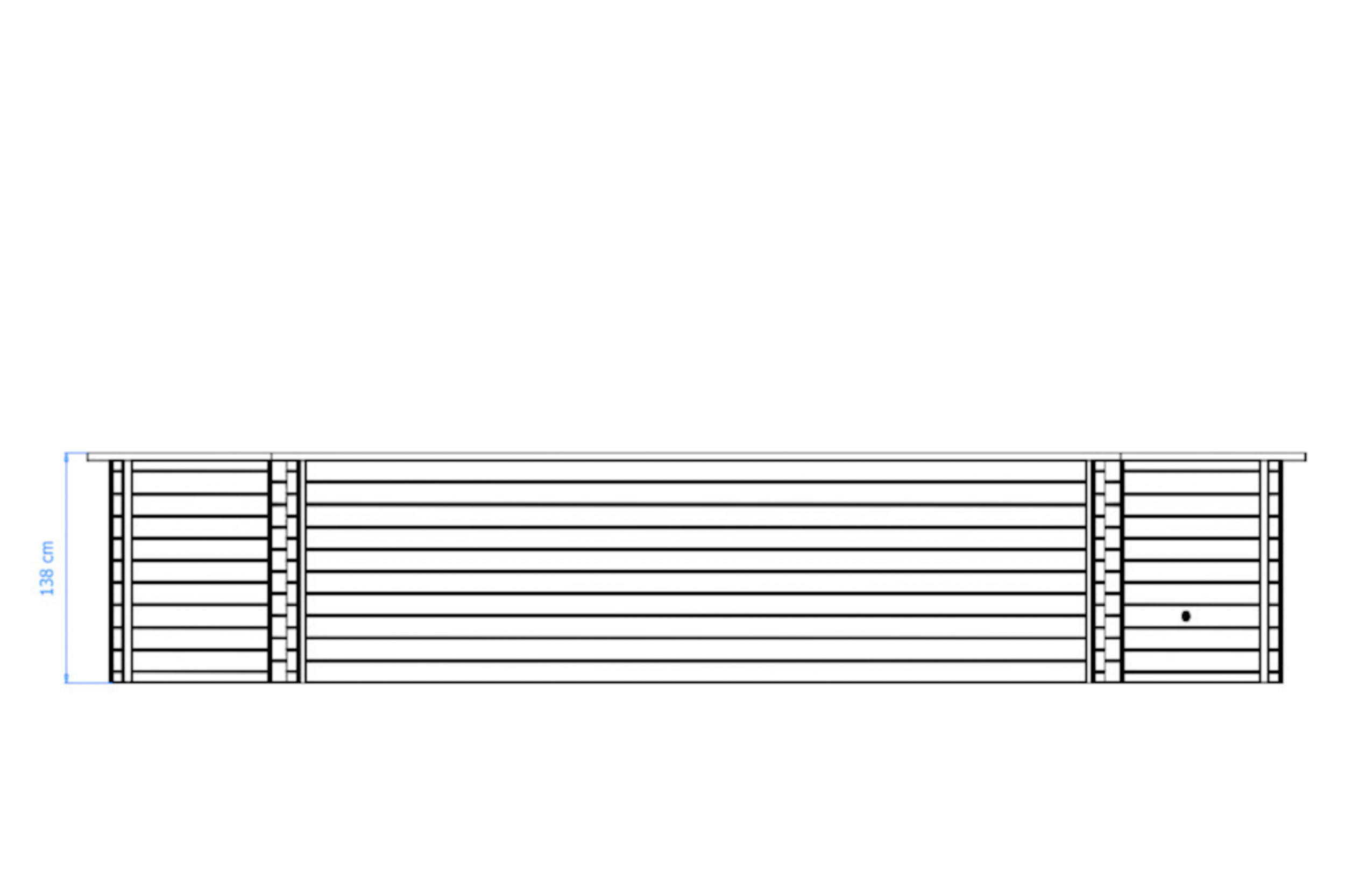 Luxe houten zwembad Playa Porto Marie 727 x 396 x 136 cm