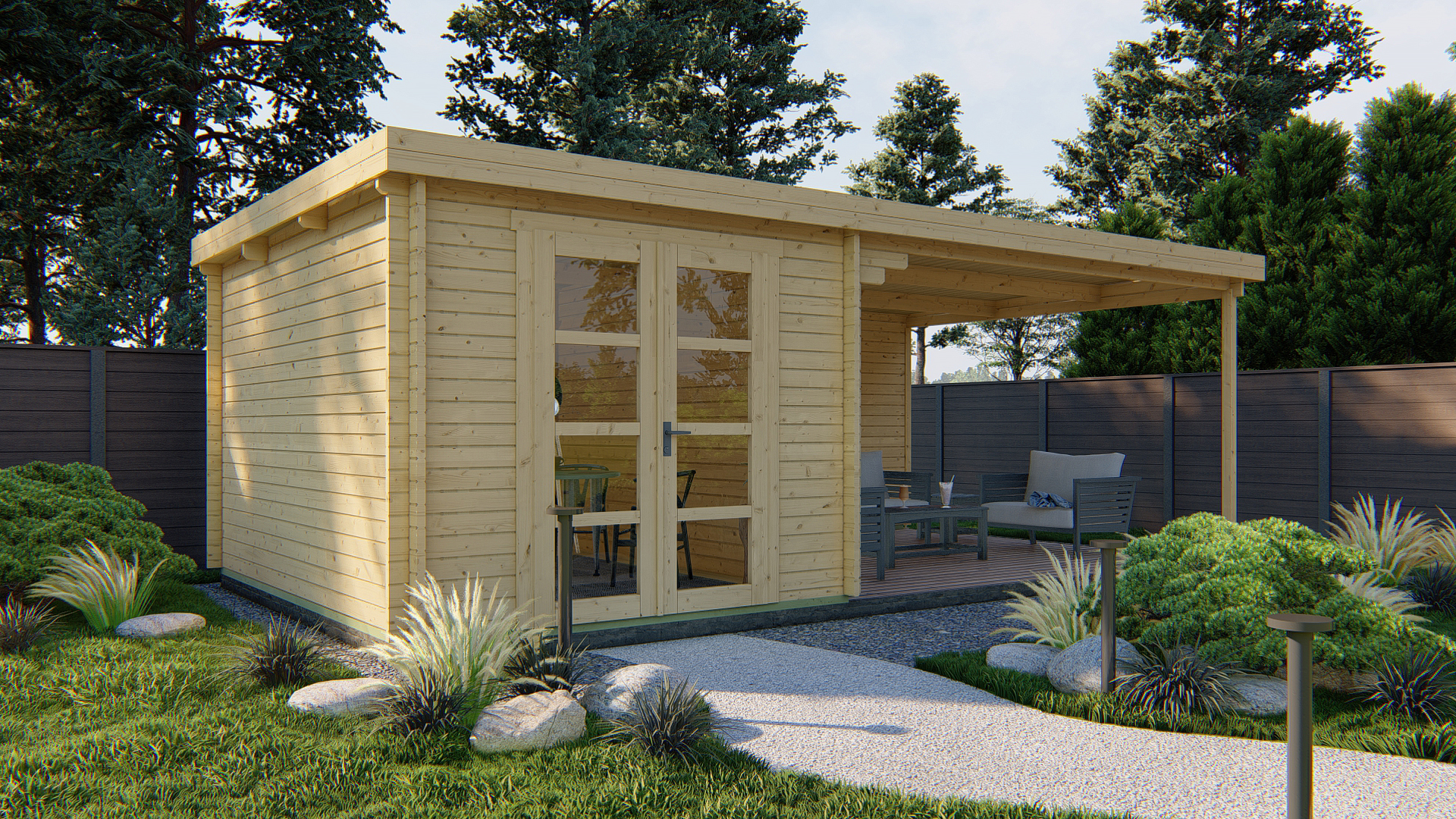 Blokhut - Tuinhuis Gunnar | 44 mm | vuren onbehandeld