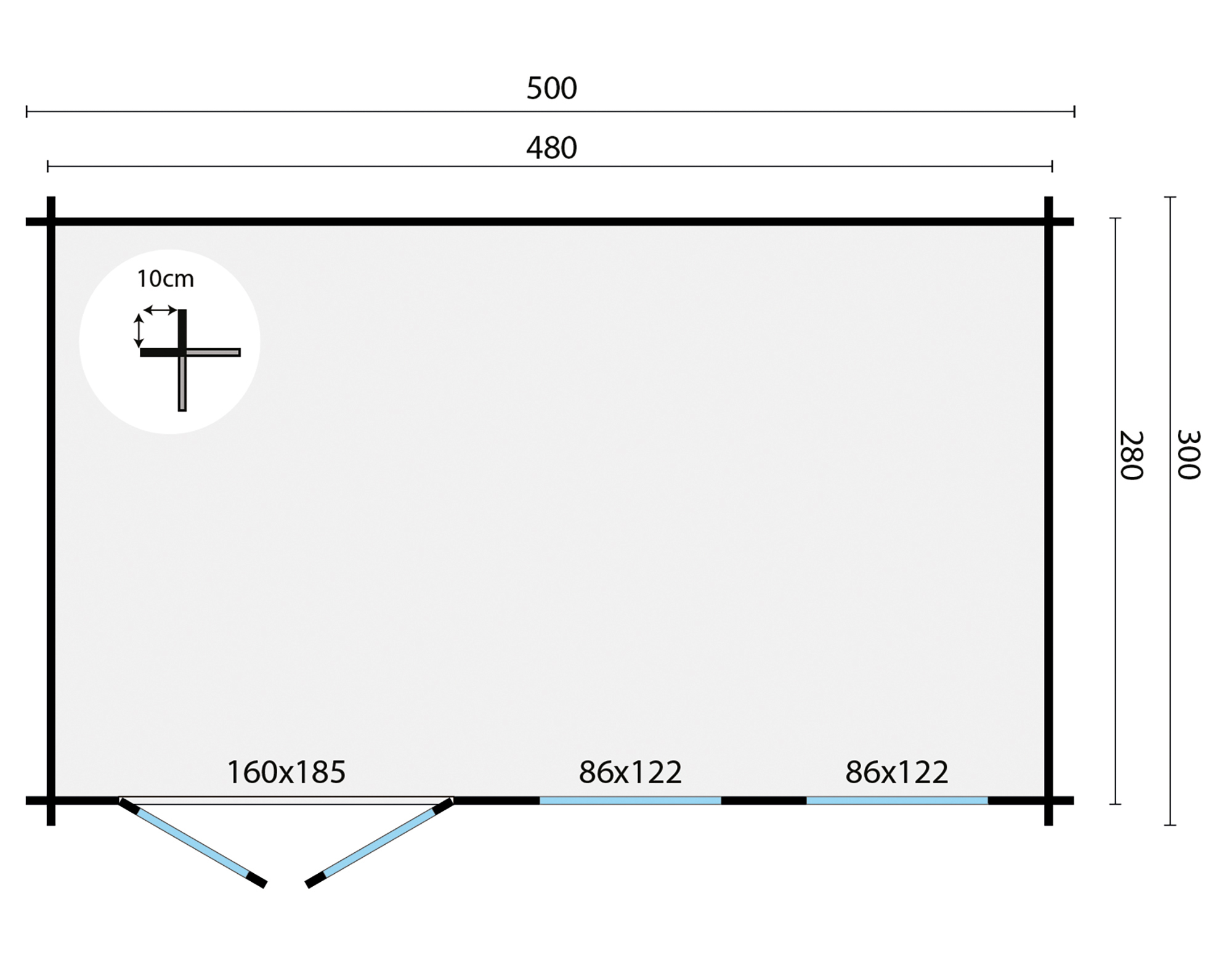 Blokhut - Tuinhuis Sadie | 40 mm | onbehandeld Blokhut - Tuinhuis Sadie | 40 mm | onbehandeld