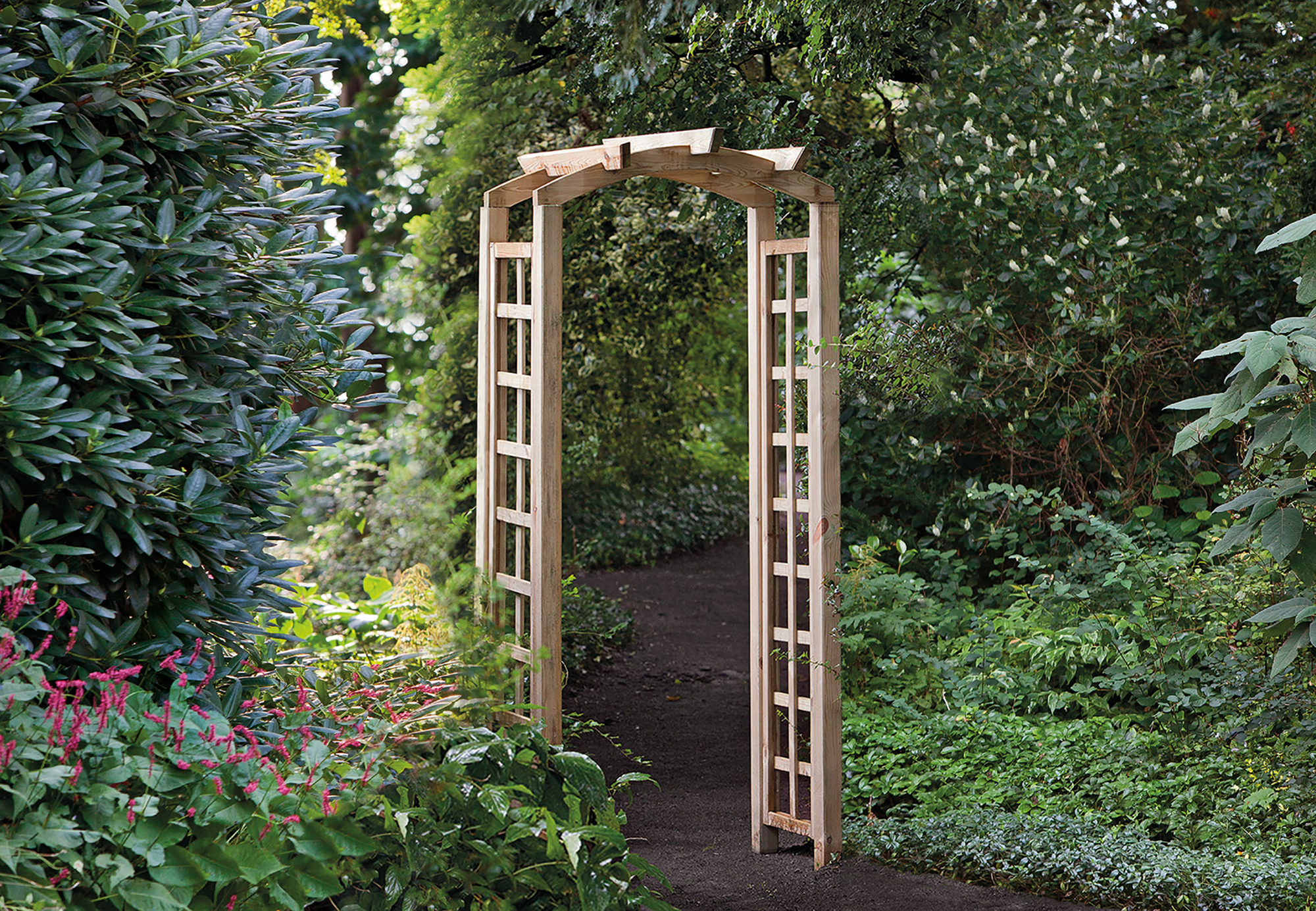 Pergolaset Holm, getoogd, groen geïmpregneerd grenen, B90 × D50 × H214 cm