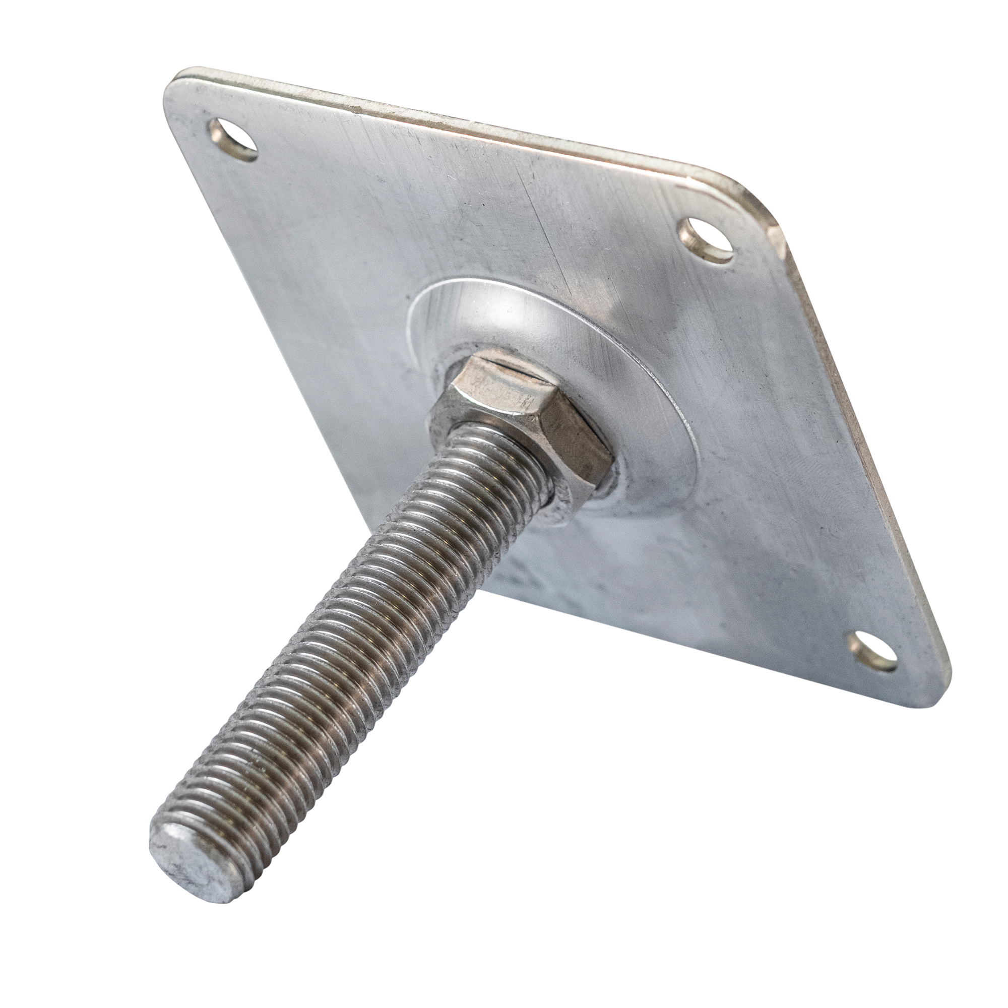 Hoogteverstelling deluxe RVS M16 10 x 10 cm plaat, incl. bevestigingsset