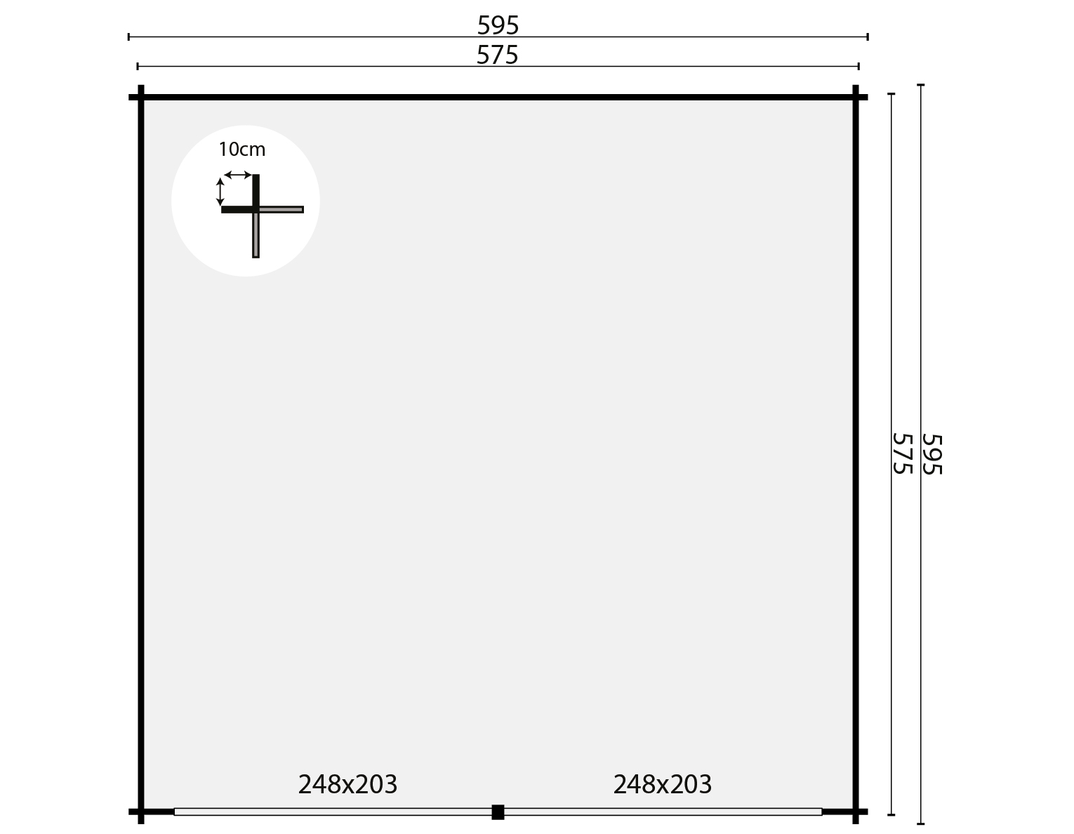 Garage-kapschuur Nysse | 70 mm | vuren onbehandeld