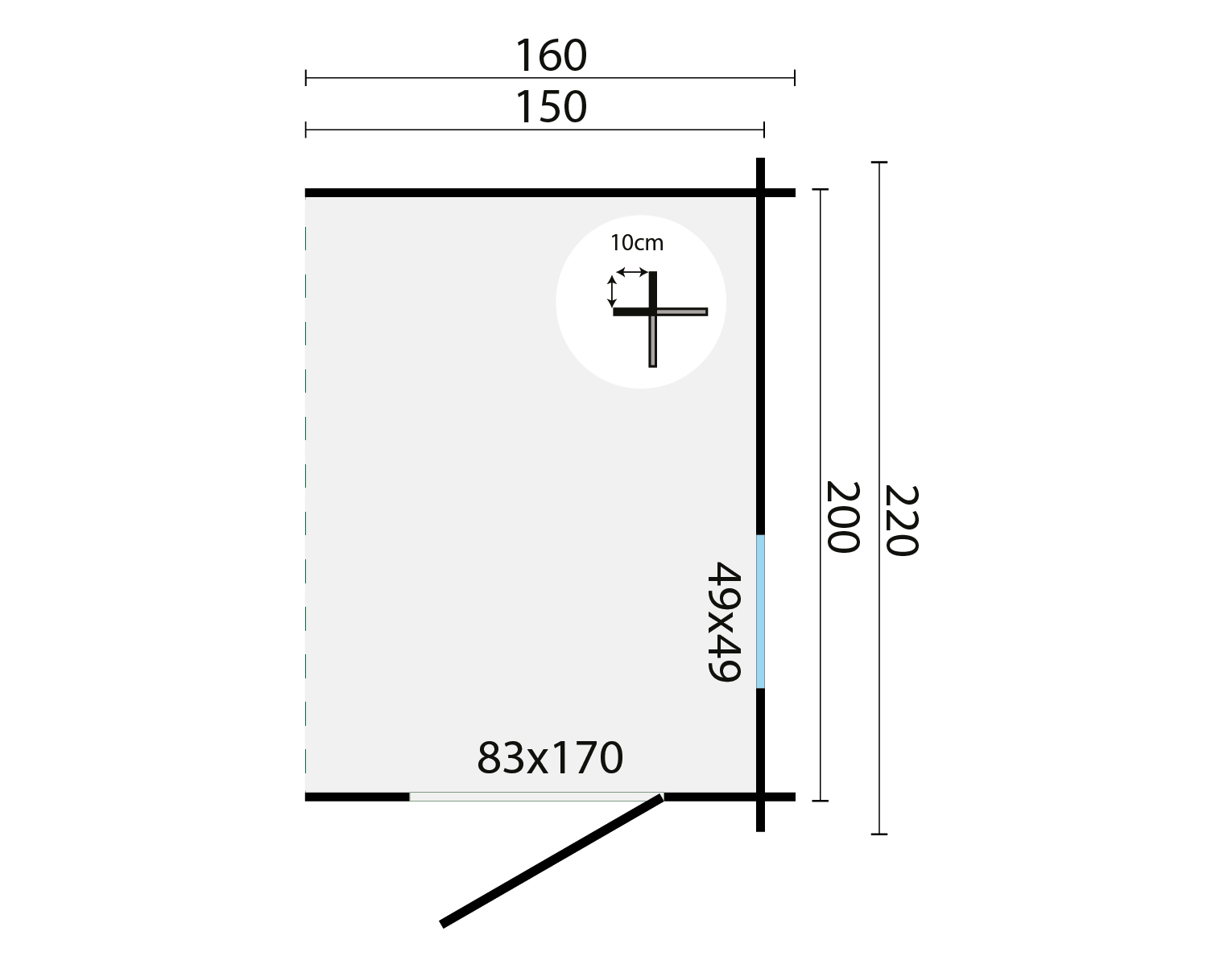 Blokhut - Tuinhuis Toilet kit annexe | 28 mm | groen geïmpregneerd