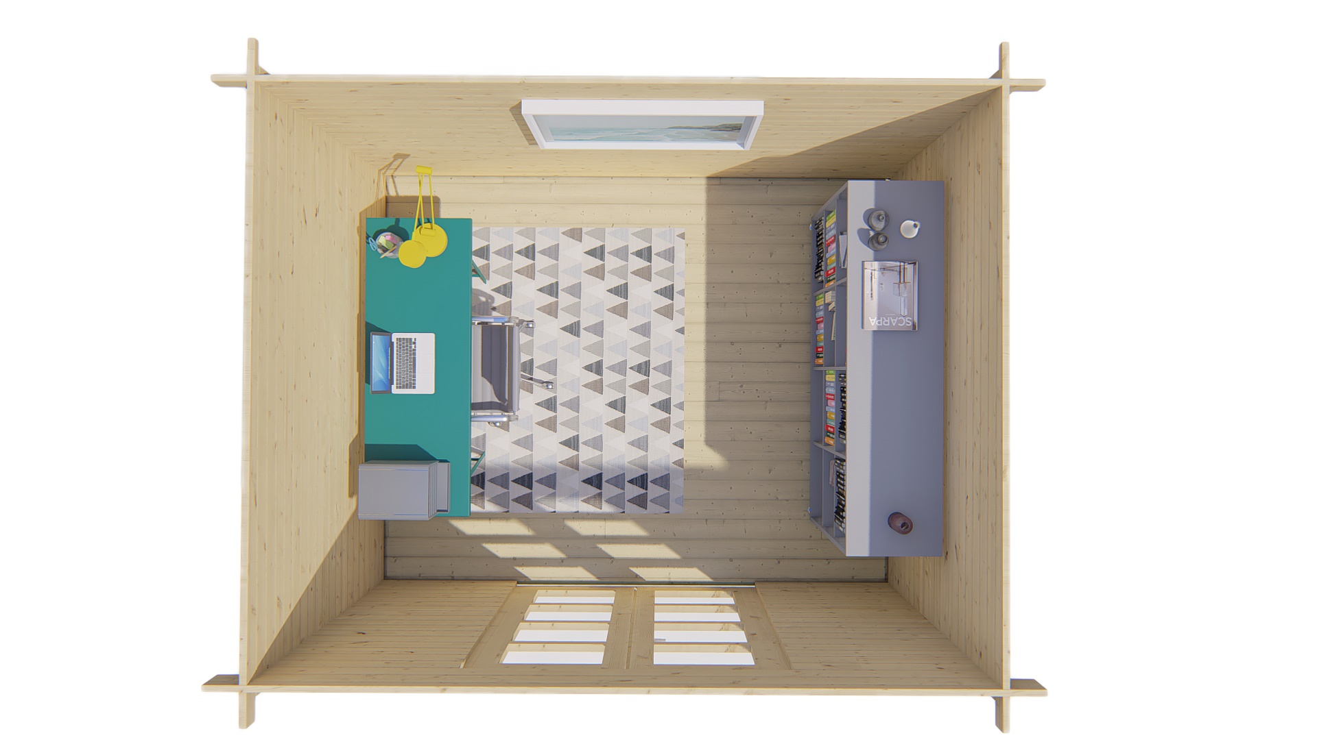 Blokhut - Tuinhuis Hypermodern | 28 mm | vuren honinggeel geïmpregneerd Blokhut - Tuinhuis Hypermodern | 28 mm | vuren honinggeel geïmpregneerd