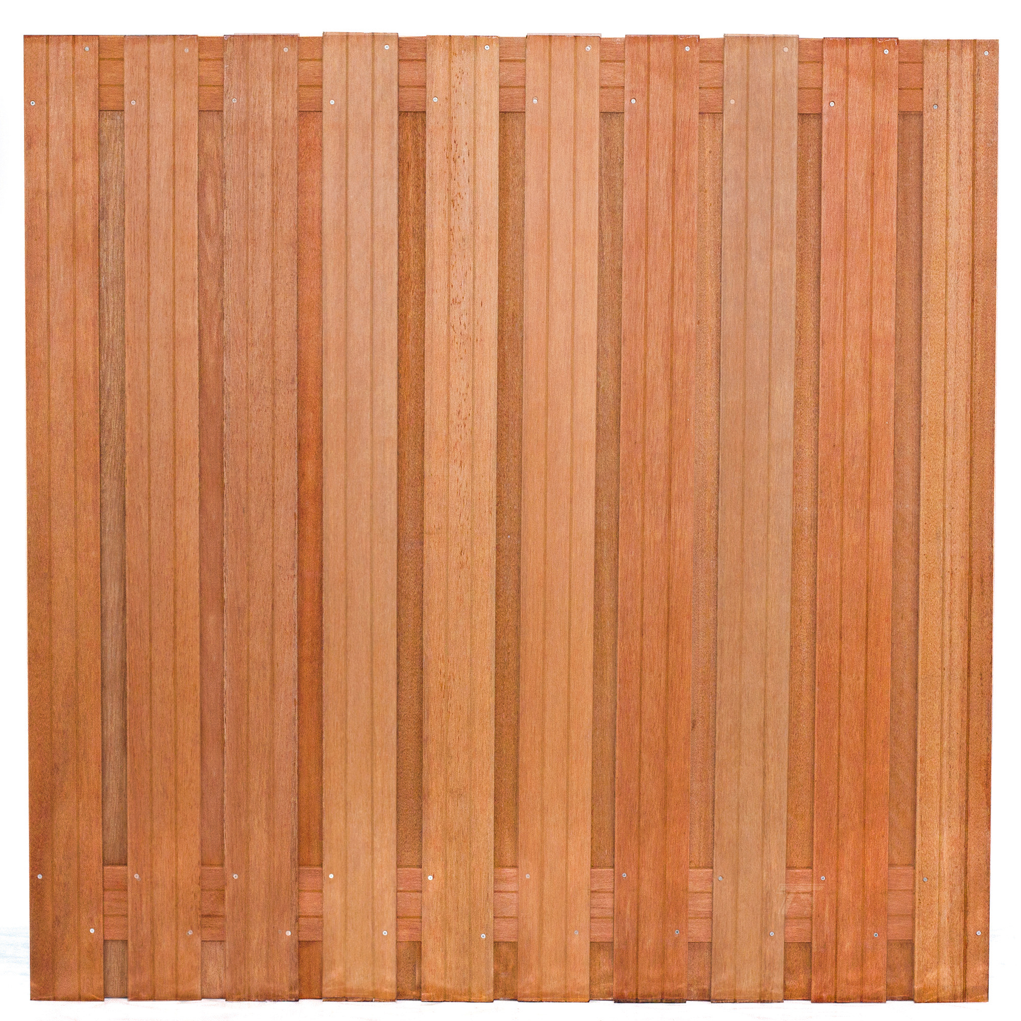 Tuinscherm hardhout kunstmatig gedroogd 21-planks (19 + 2) Dronten 180 x 180 cm Tuinscherm hardhout kunstmatig gedroogd 21-planks (19 + 2) Dronten 180 x 180 cm