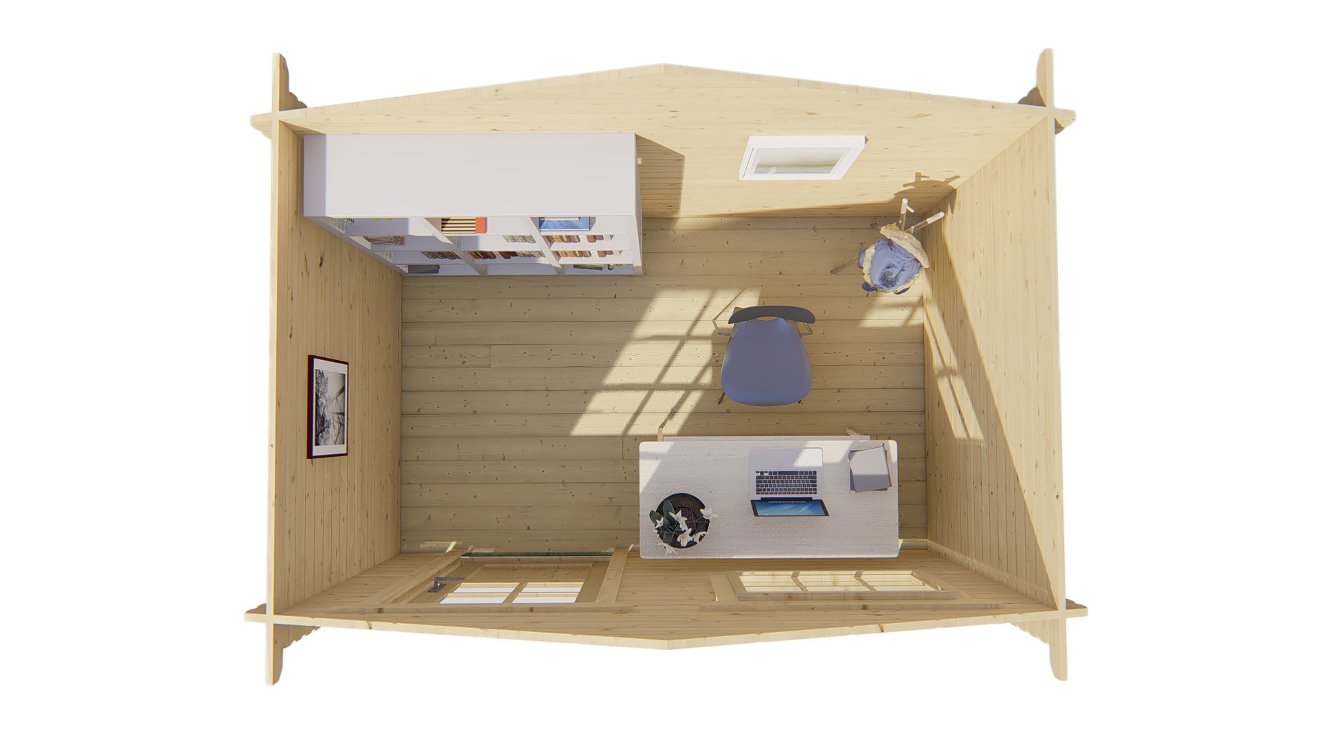 Blokhut - Tuinhuis Sten | 28 mm | vuren honinggeel geïmpregneerd Blokhut - Tuinhuis Sten | 28 mm | vuren honinggeel geïmpregneerd