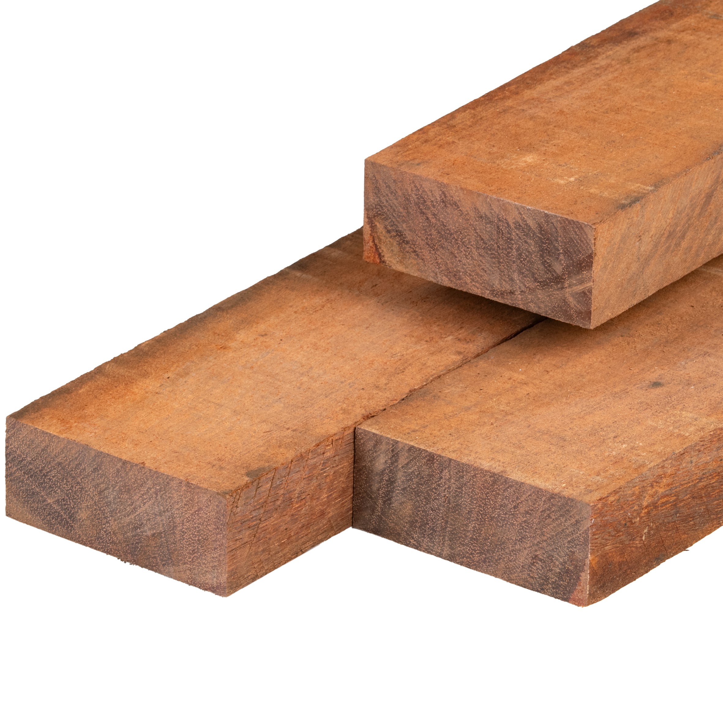 Azobé hardwood board 5,0 x 10,0 x 250 cm fine sawn | Tuindeco.com