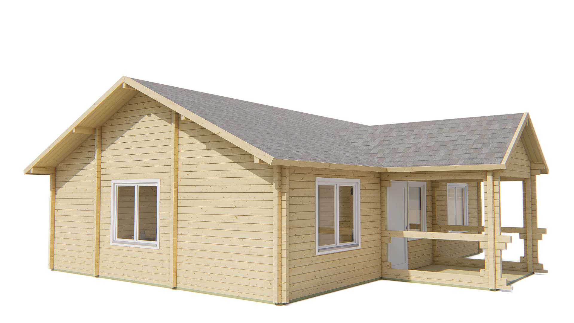 Blokhut - Tuinhuis Finn | 92 mm | vuren grijs geïmpregneerd Blokhut - Tuinhuis Finn | 92 mm | vuren grijs geïmpregneerd