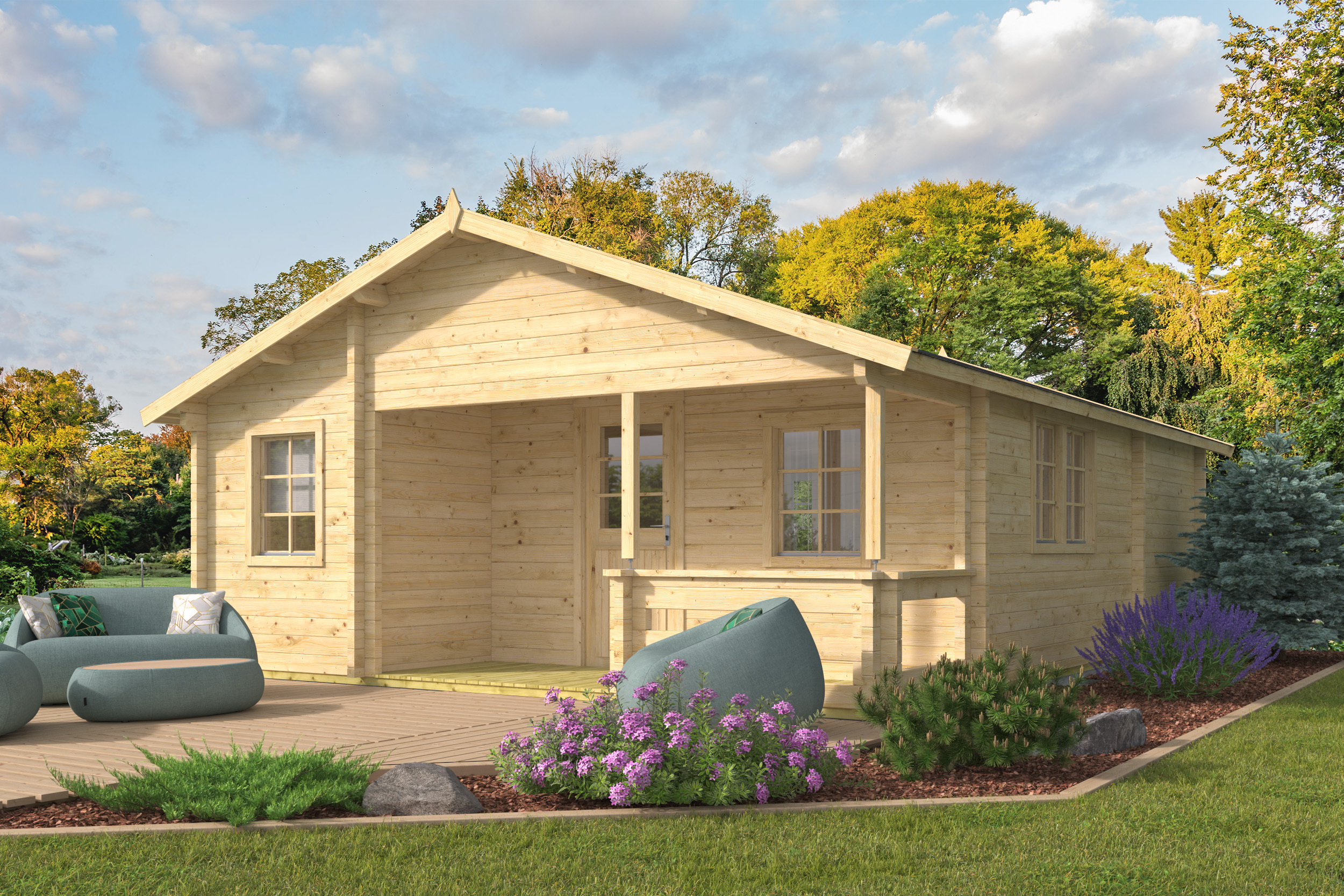Blokhut - Tuinhuis Kay | 70 mm | vuren Red Class Wood geïmpregneerd