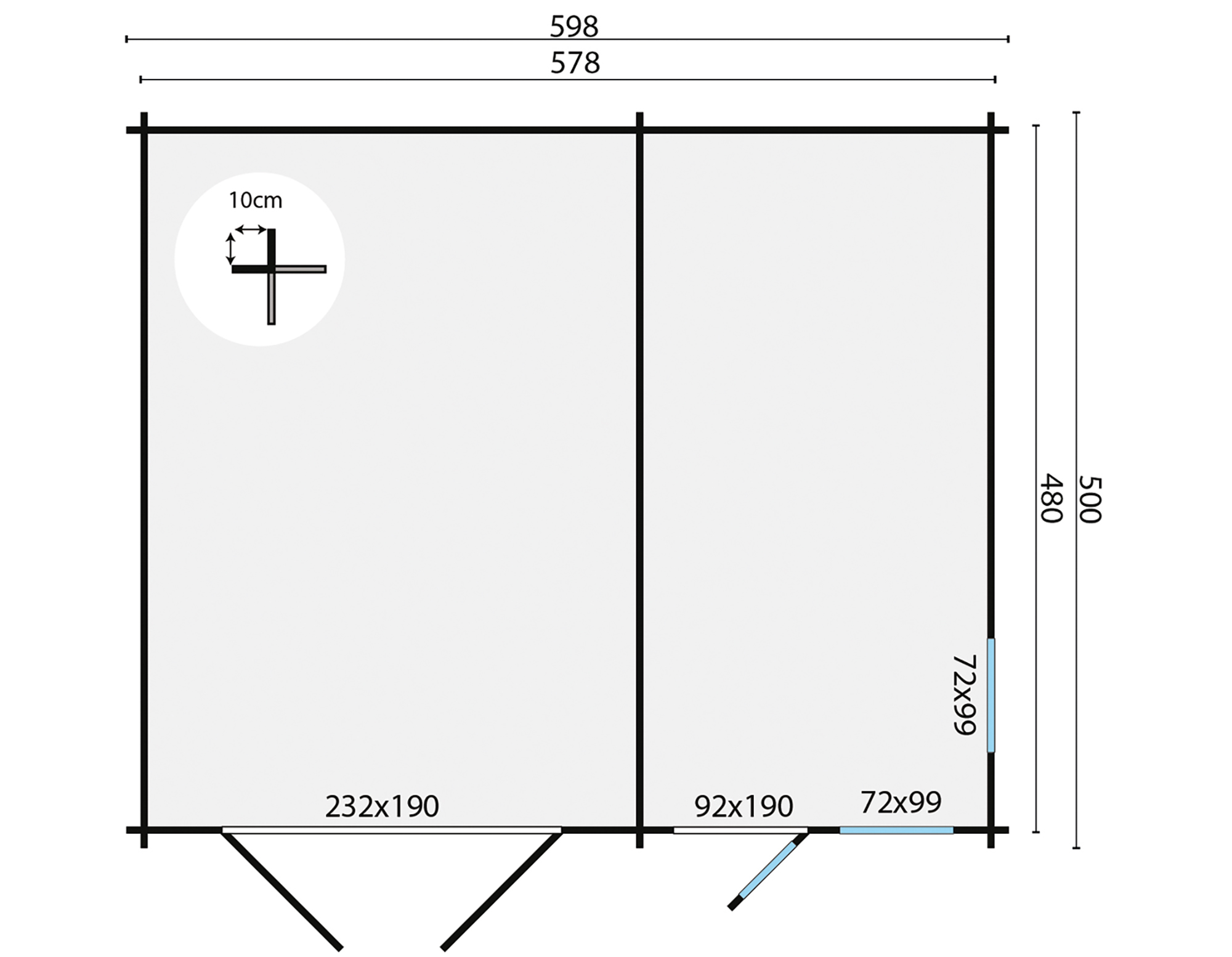 Garage Moa | 44 mm | vuren onbehandeld