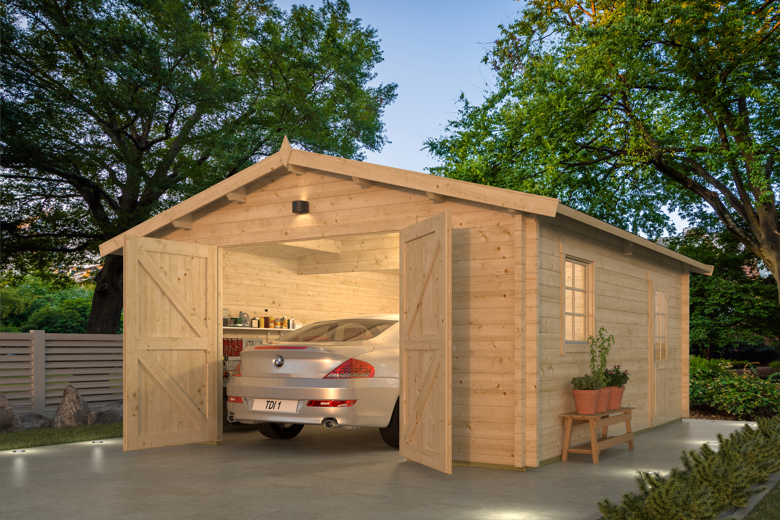 Garage Rydell | 58 mm | vuren honinggeel geïmpregneerd