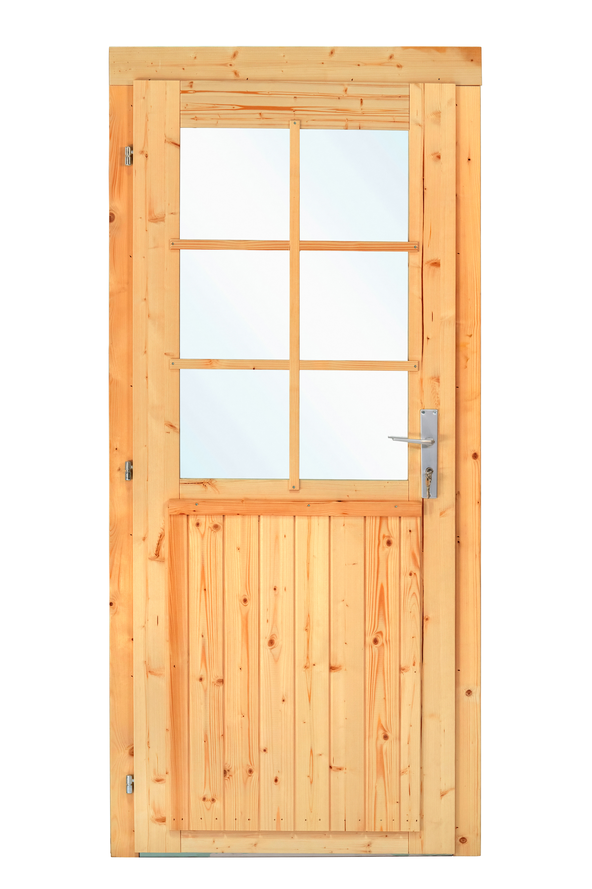 Deur enkel met raam D6 LS vuren 90,5 x 196 cm | Red Class Wood geïmpregneerd