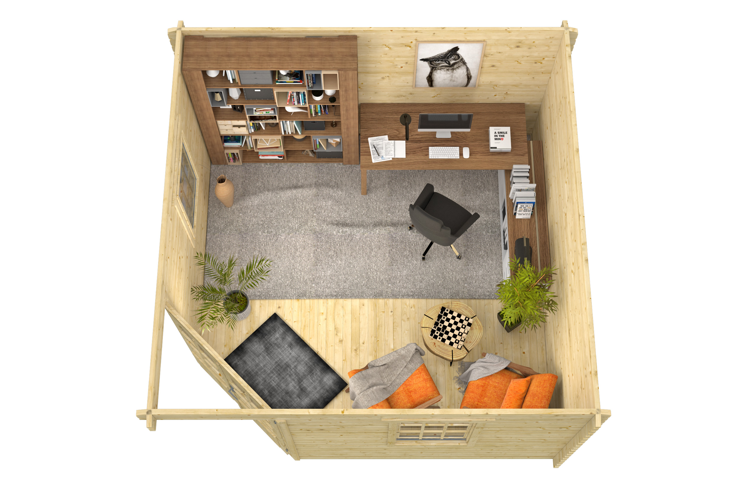 Blokhut - Tuinhuis Lotte | 44 mm | vuren honinggeel geïmpregneerd Blokhut - Tuinhuis Lotte | 44 mm | vuren honinggeel geïmpregneerd