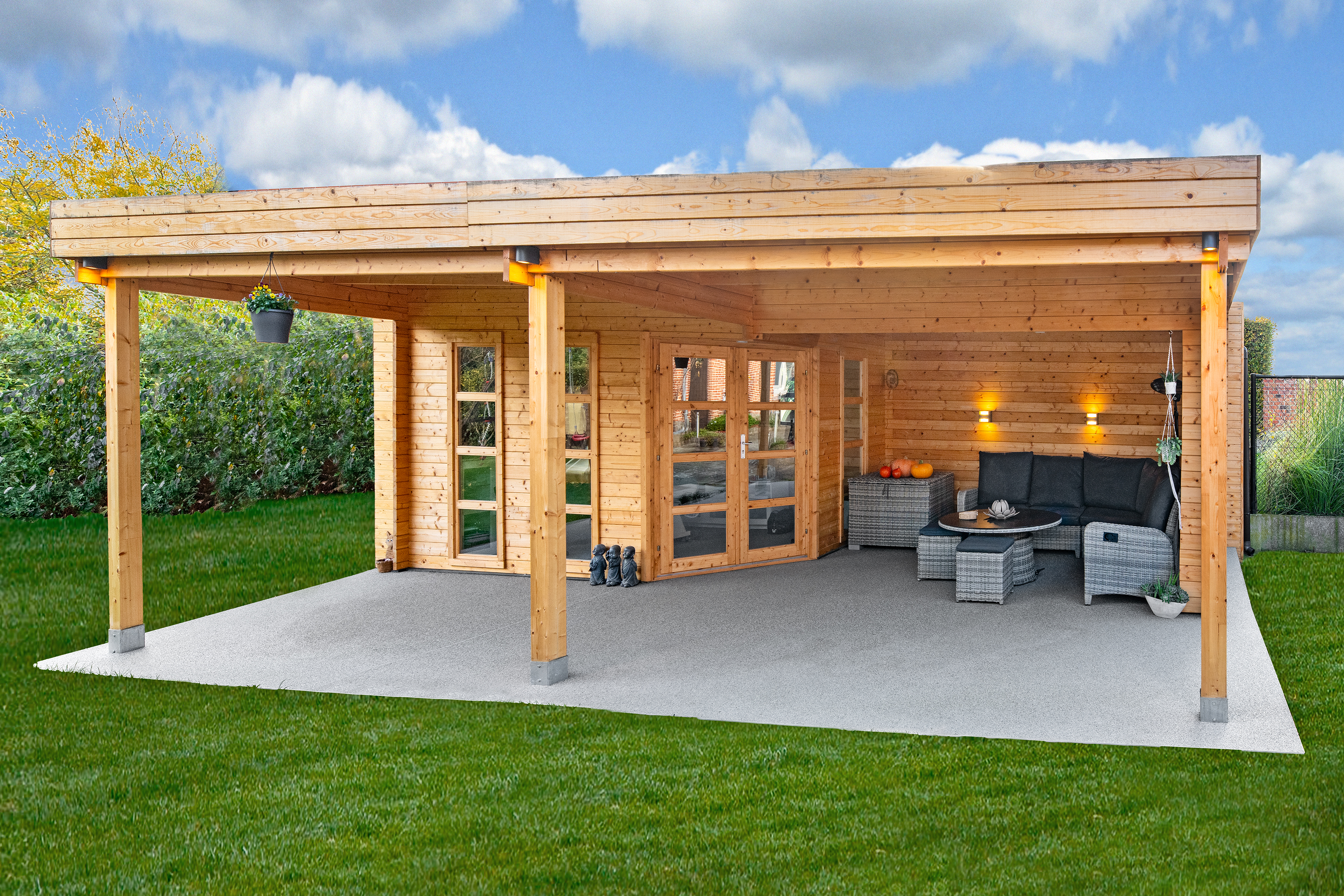 Blokhut - Tuinhuis Oletha | 40 mm | vuren Red Class Wood geïmpregneerd Blokhut - Tuinhuis Oletha | 40 mm | vuren Red Class Wood geïmpregneerd
