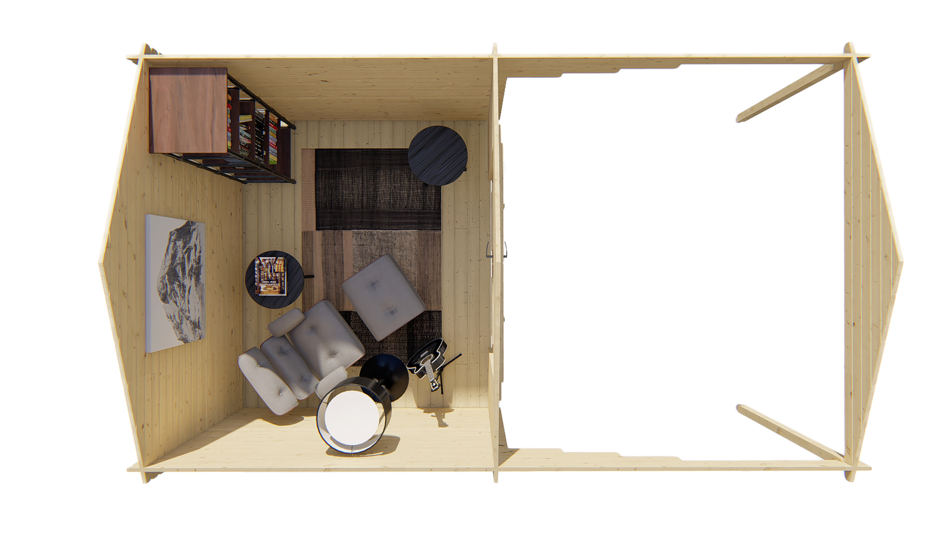 Blokhut - Tuinhuis Georg | 28 mm | vuren groen geïmpregneerd Blokhut - Tuinhuis Georg | 28 mm | vuren groen geïmpregneerd