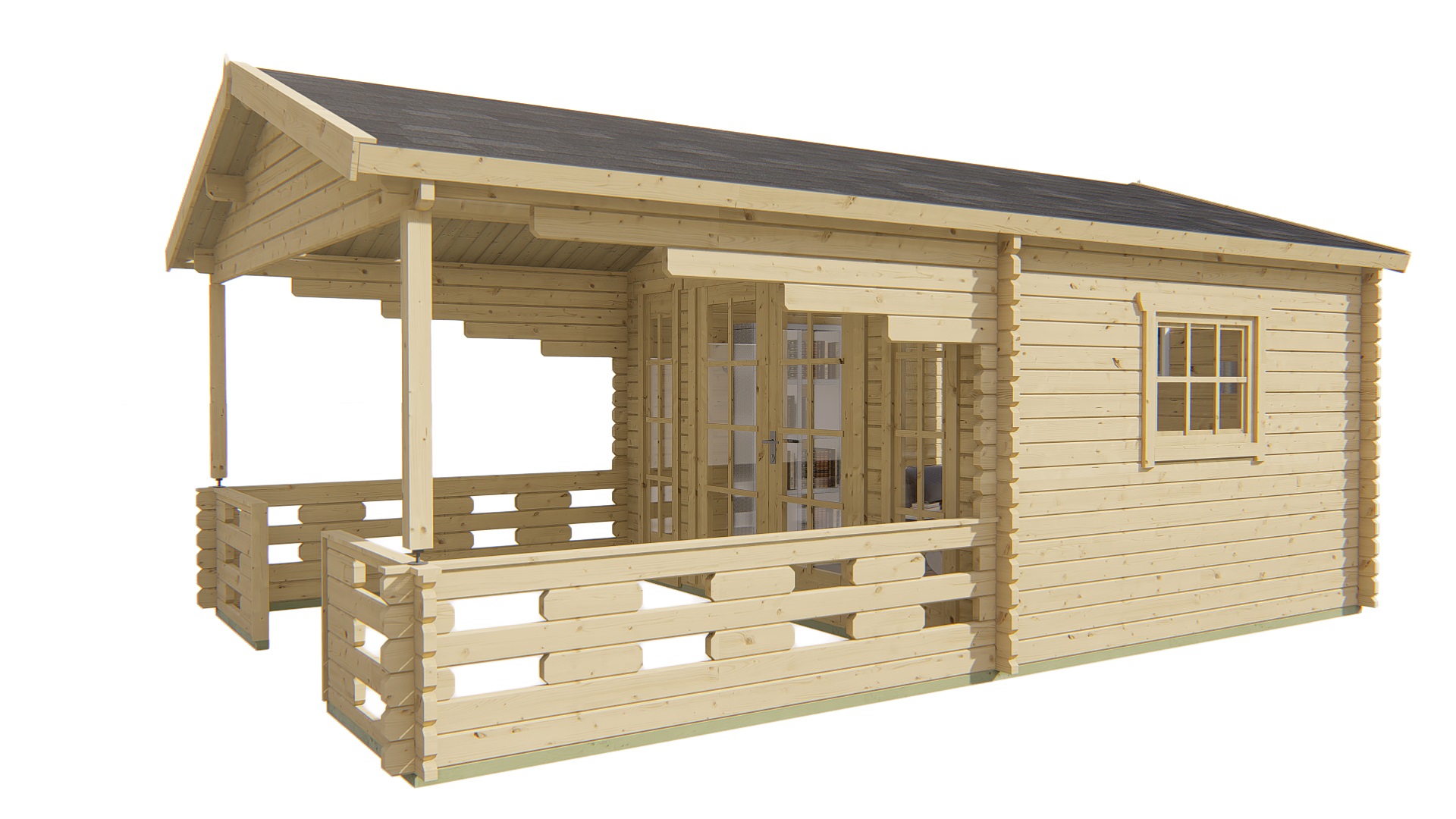 Blokhut - Tuinhuis Sanstrov | 44 mm | vuren onbehandeld