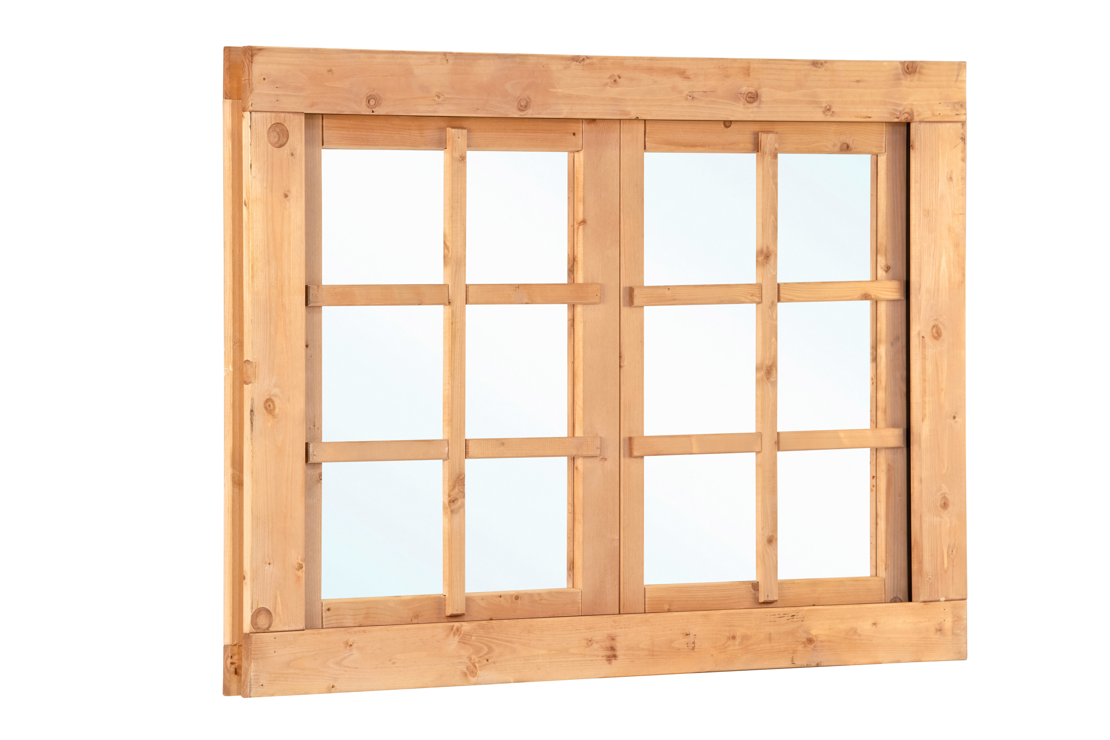 Douglas dubbel draairaam, 6-ruits B1252xH900mm buitenmaat (rvs beslagset)