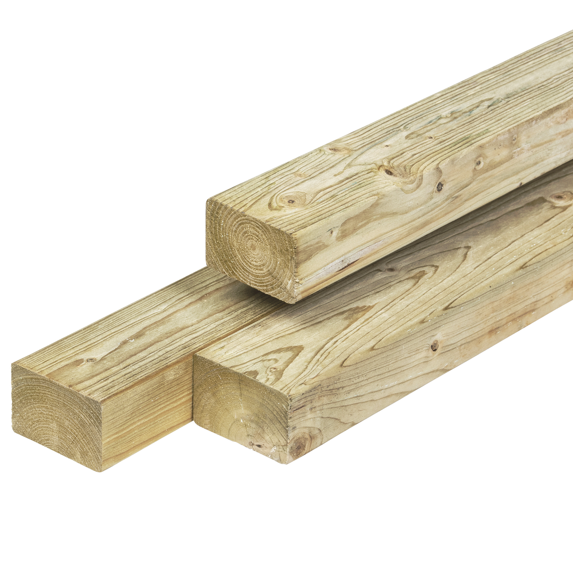 NE vuren regel 4,5 x 7,0 x 240 cm, vers, groen geïmpregneerd, geschaafd, 4 ronde hoeken