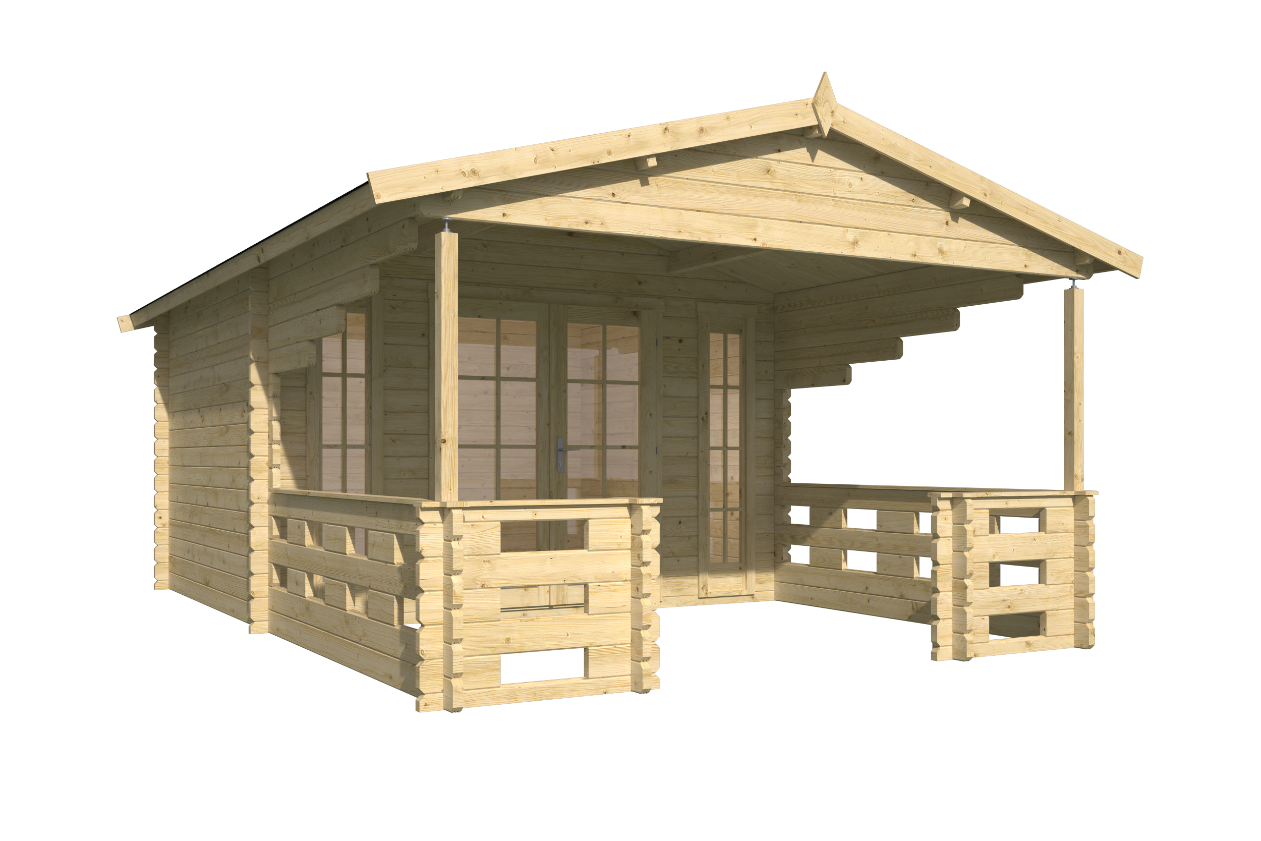 Blokhut - Tuinhuis Sanstrov | 44 mm | vuren honinggeel geïmpregneerd