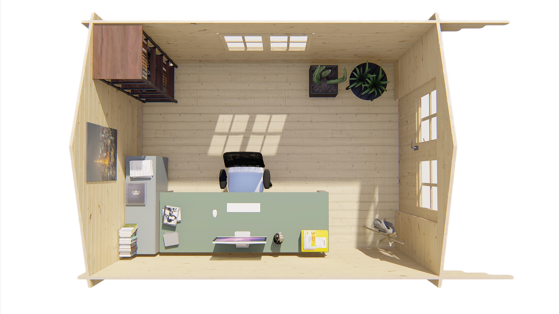 Blokhut - Tuinhuis Pamplona | 34 mm | vuren bruin geïmpregneerd Blokhut - Tuinhuis Pamplona | 34 mm | vuren bruin geïmpregneerd