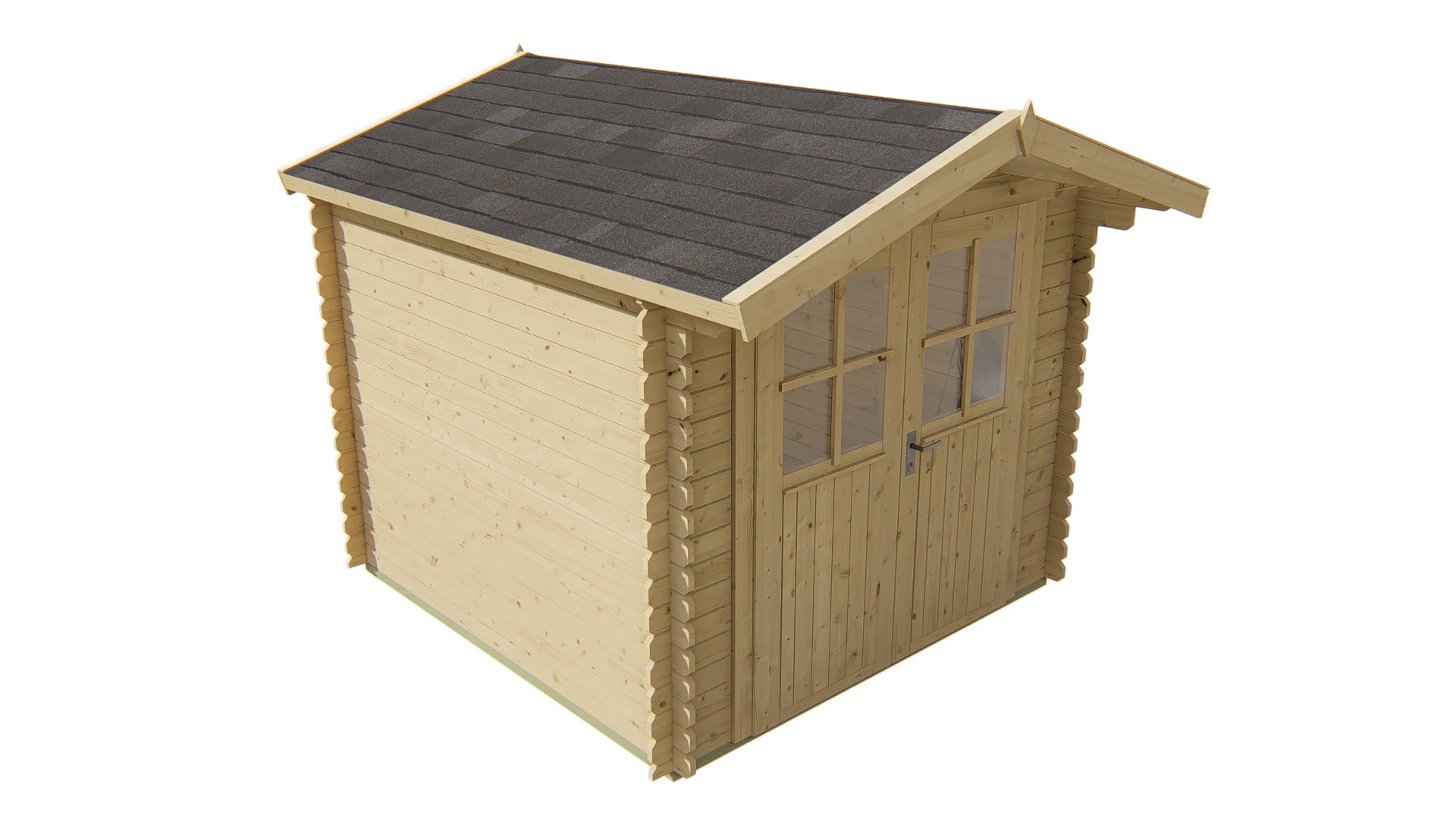 Blockhütte – Gartenhaus Gitte | 28mm | braun imprägniert
