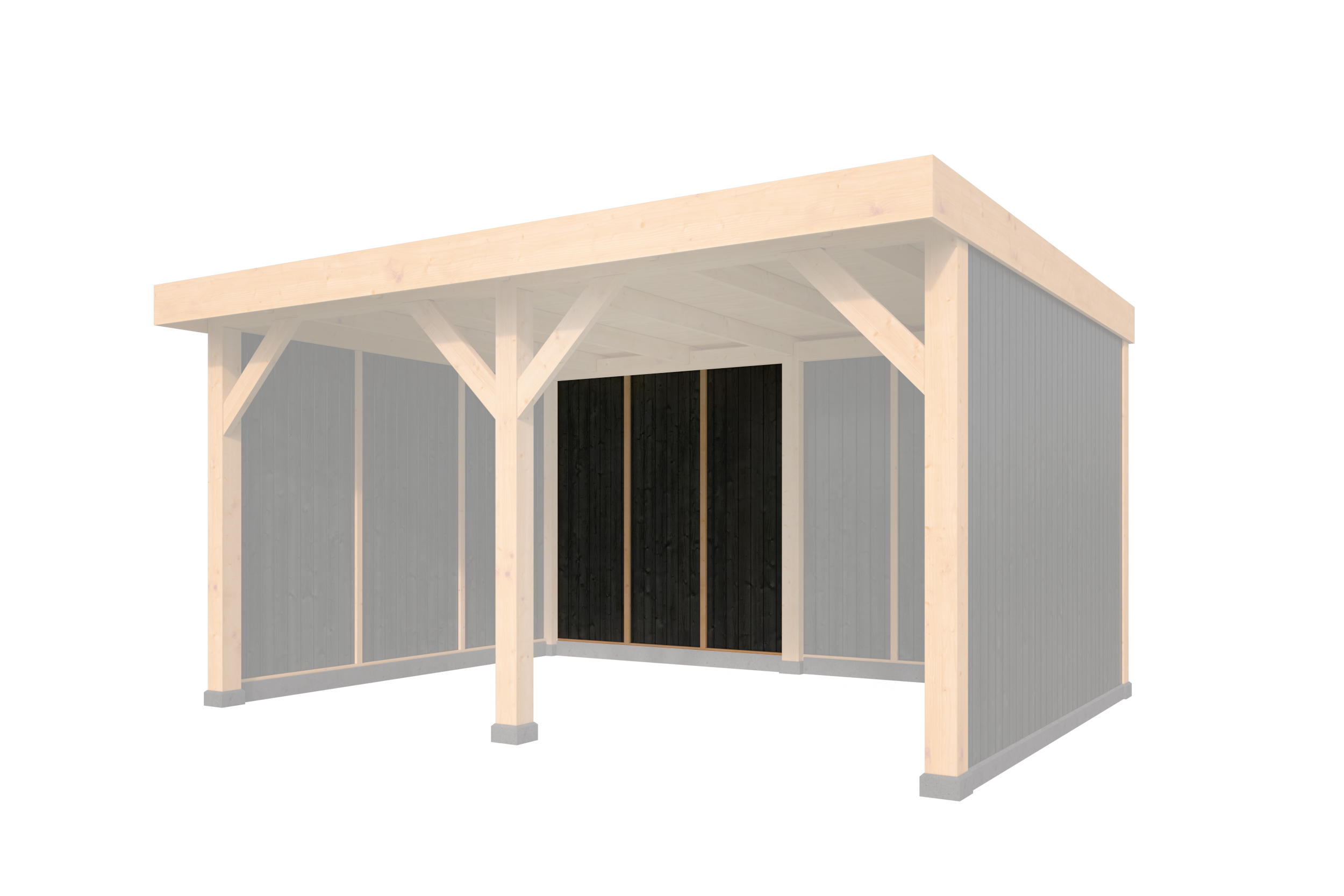 Selbstbaupaket Rijssen Wandmodul vertikal  Type B (250x224 cm) schwarz Kiefer KDI