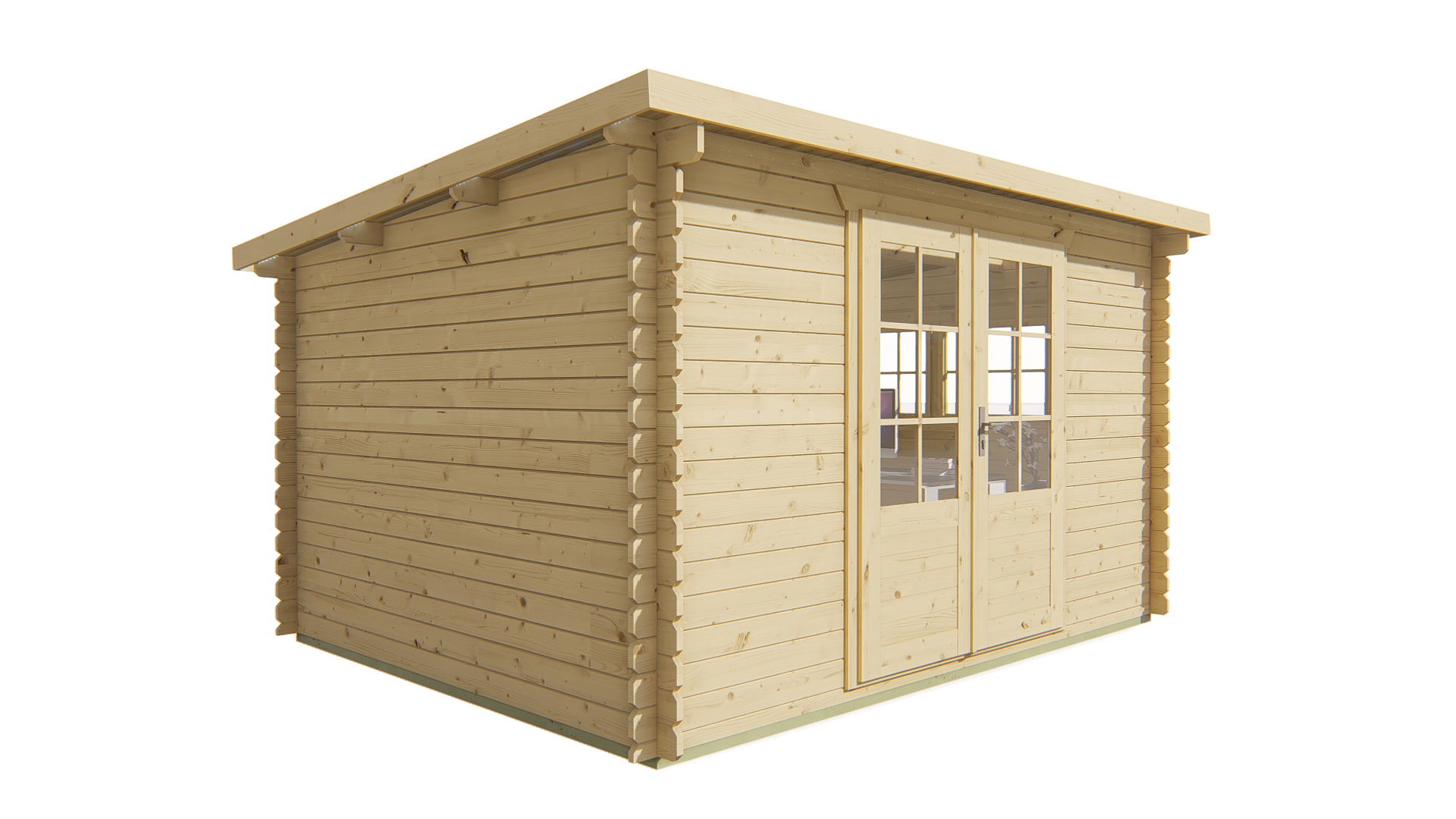 Blokhut - Tuinhuis Loya | 28 mm | vuren groen geïmpregneerd Blokhut - Tuinhuis Loya | 28 mm | vuren groen geïmpregneerd