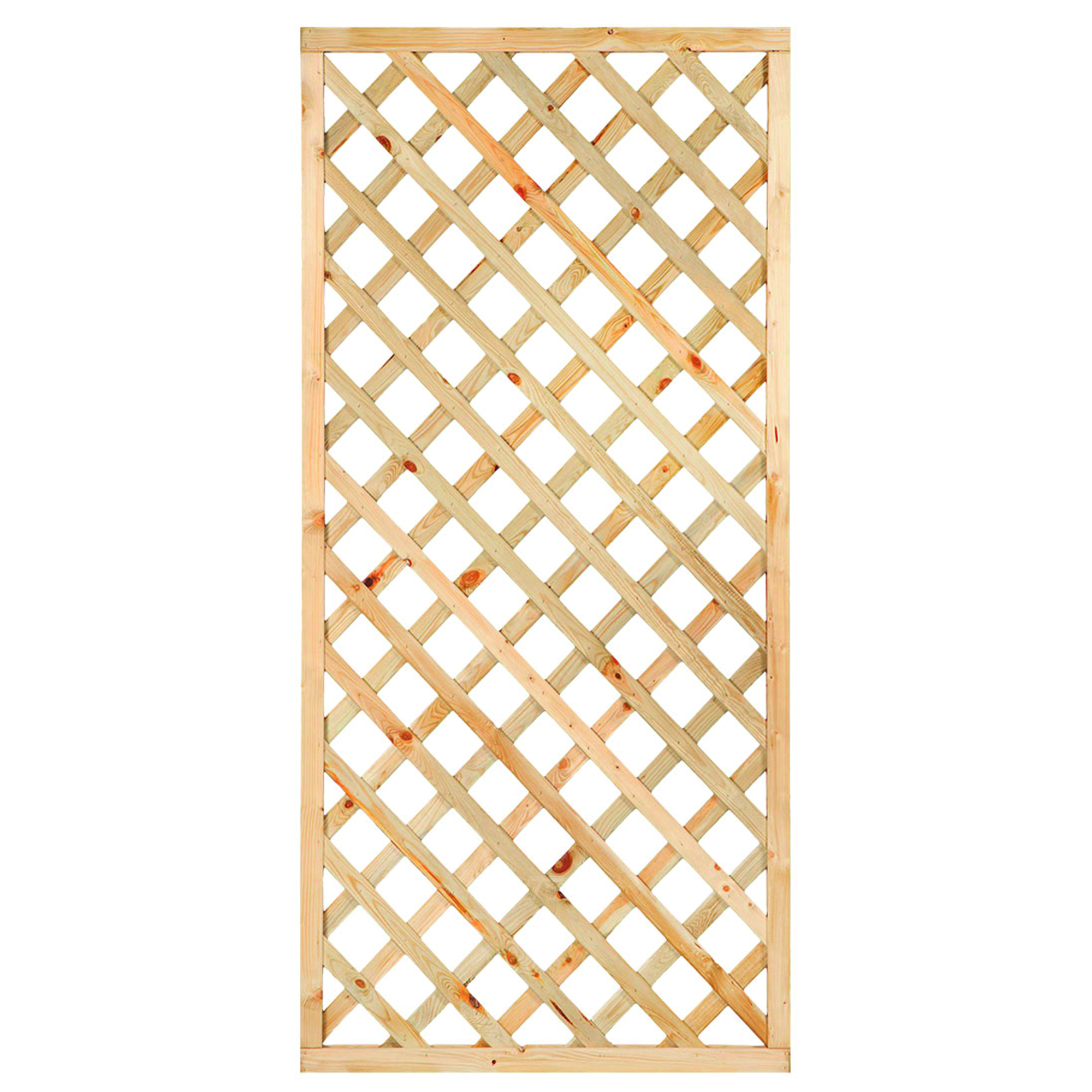 Trellis met lijst, diagonale lamellen grenen groen geïmpregneerd H180 x B90 cm