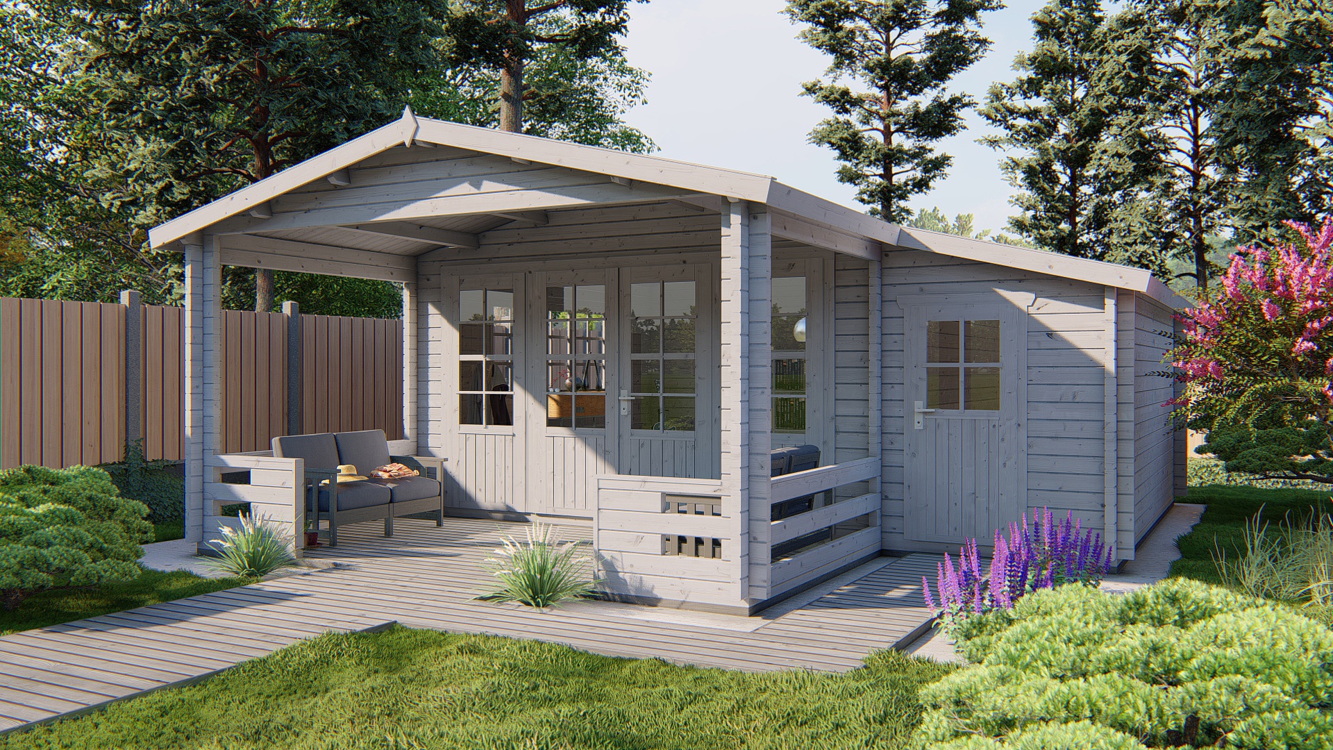 Blokhut - Tuinhuis Manchester | 58 mm | vuren Red Class Wood geïmpregneerd Blokhut - Tuinhuis Manchester | 58 mm | vuren Red Class Wood geïmpregneerd