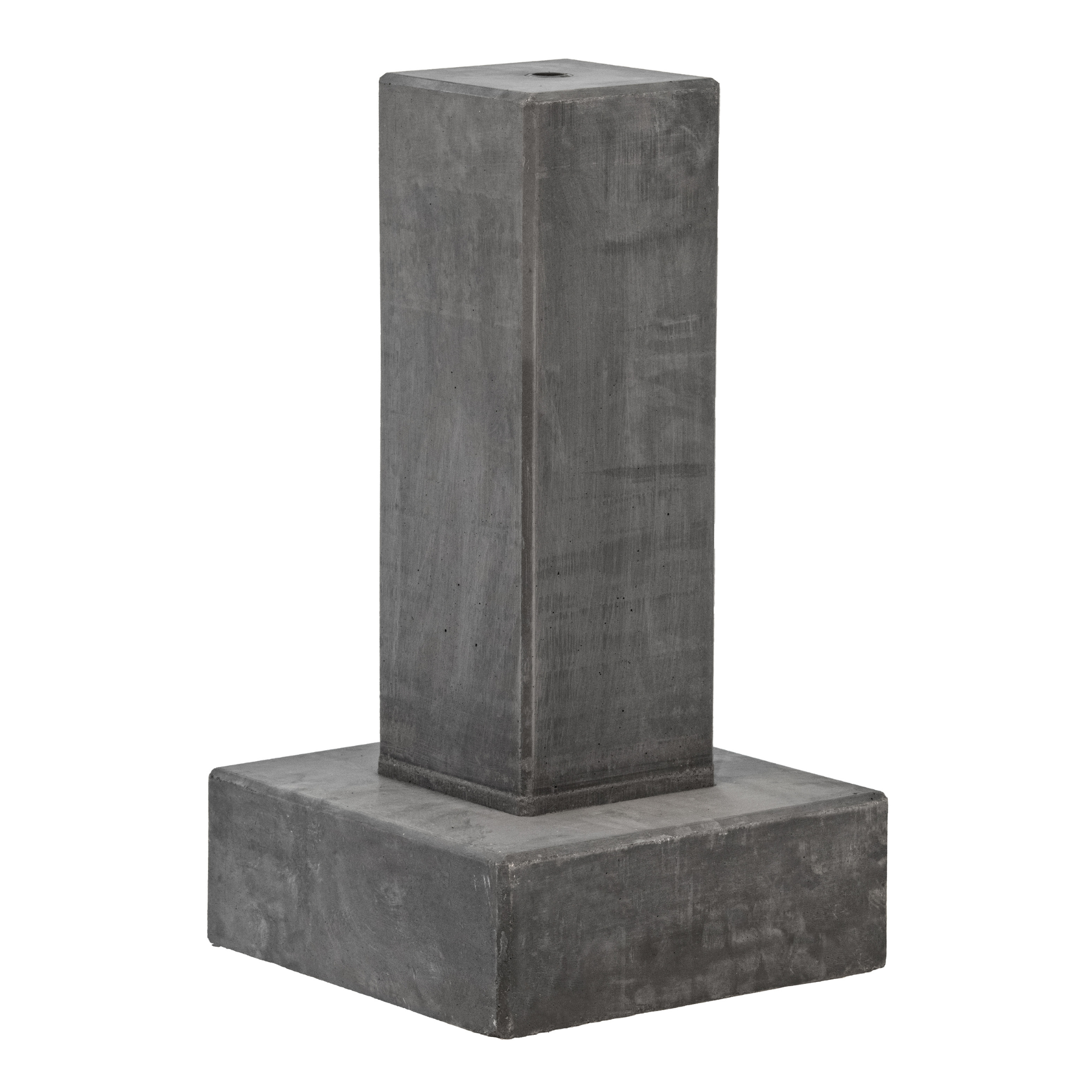 Product image high resolution (main image) Berton© Betonfuß (28,0 x 28,0) > (14,0 x 14,0) x 50,0 cm, anthrazit, M16-Buchse, Betonfundamentblock