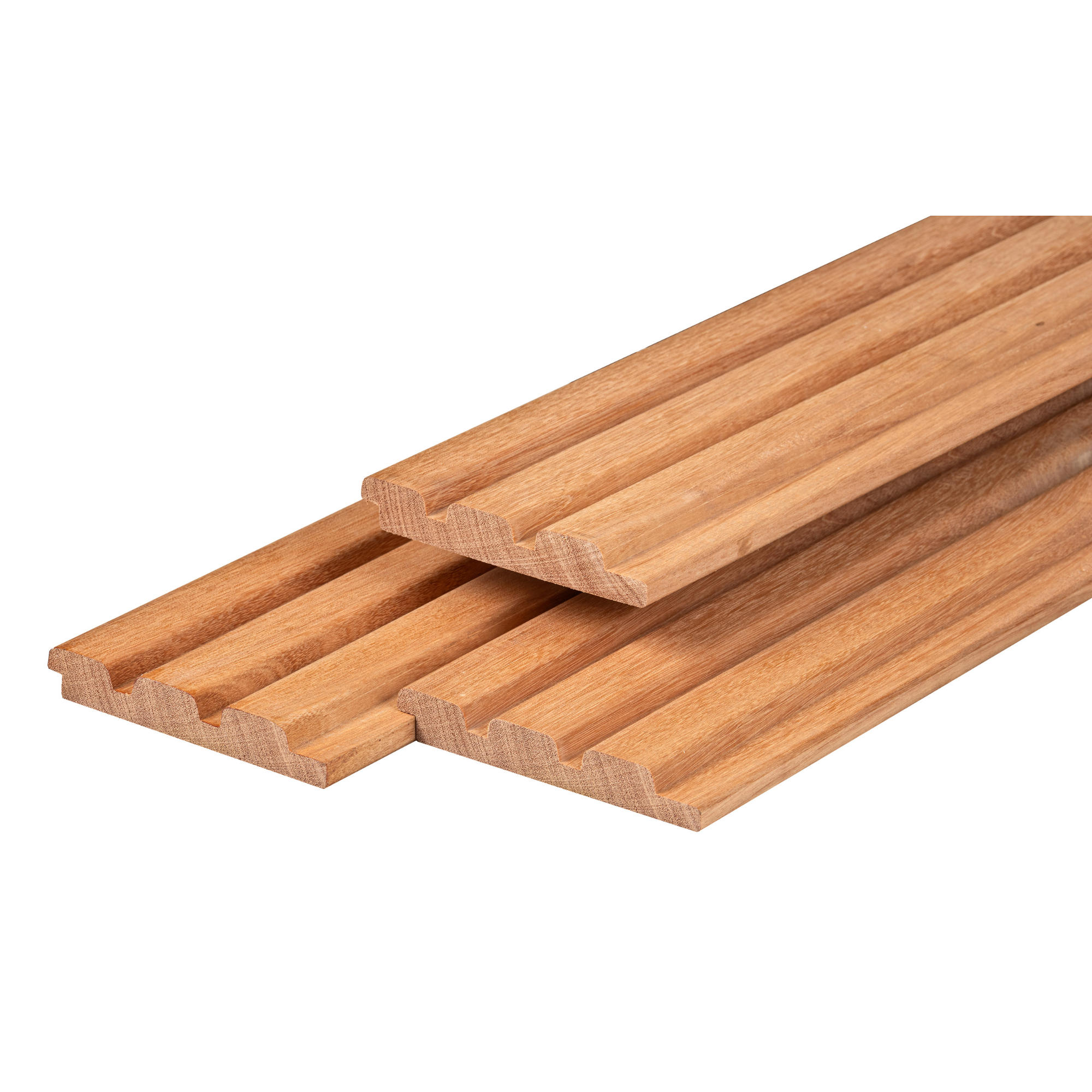Bangkirai Hartholz Dreifachprofil 2,2 x 14,5 x 400 cm gehobelt