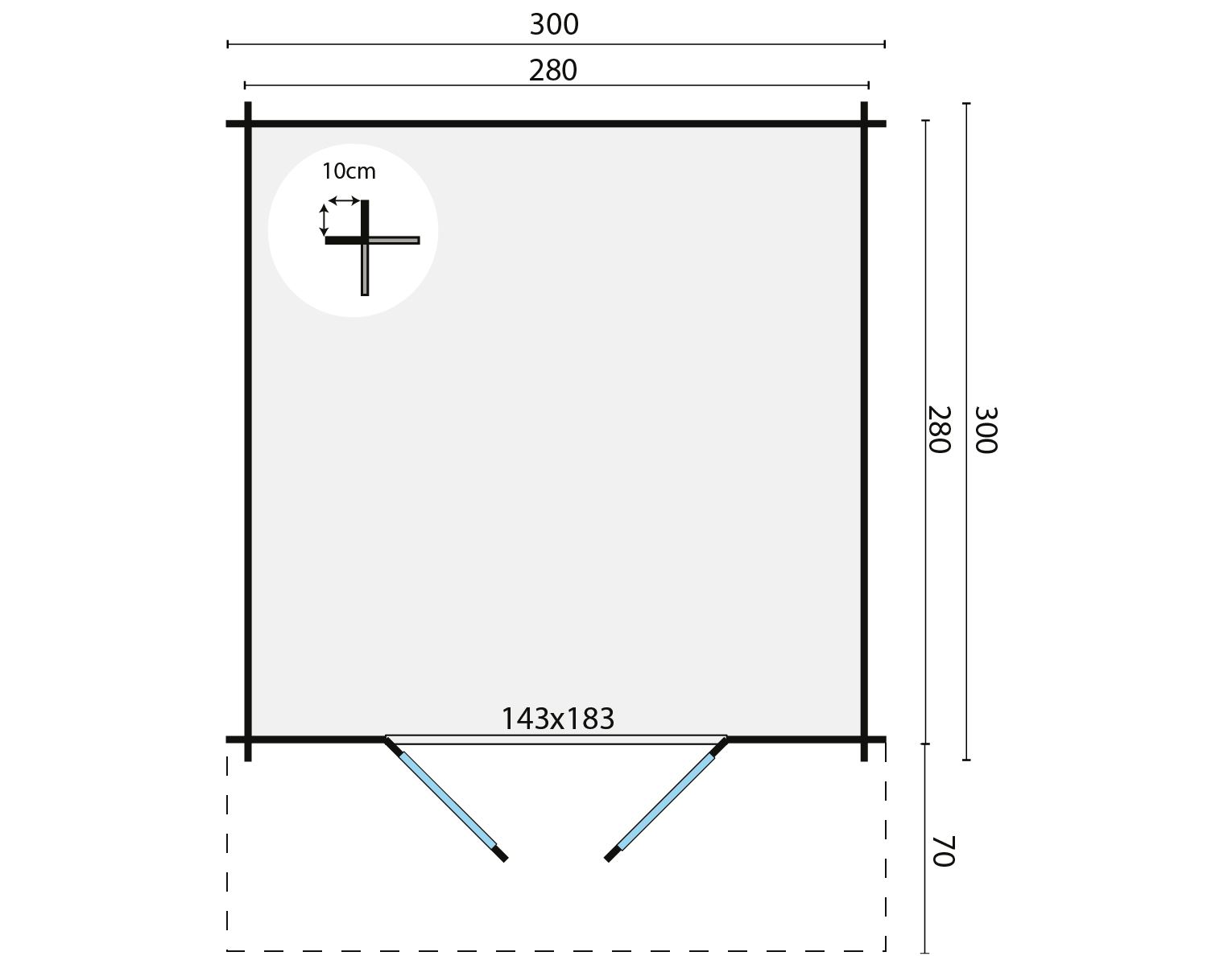 Blokhut - Tuinhuis Albacete | 34 mm | vuren honinggeel geïmpregneerd Blokhut - Tuinhuis Albacete | 34 mm | vuren honinggeel geïmpregneerd