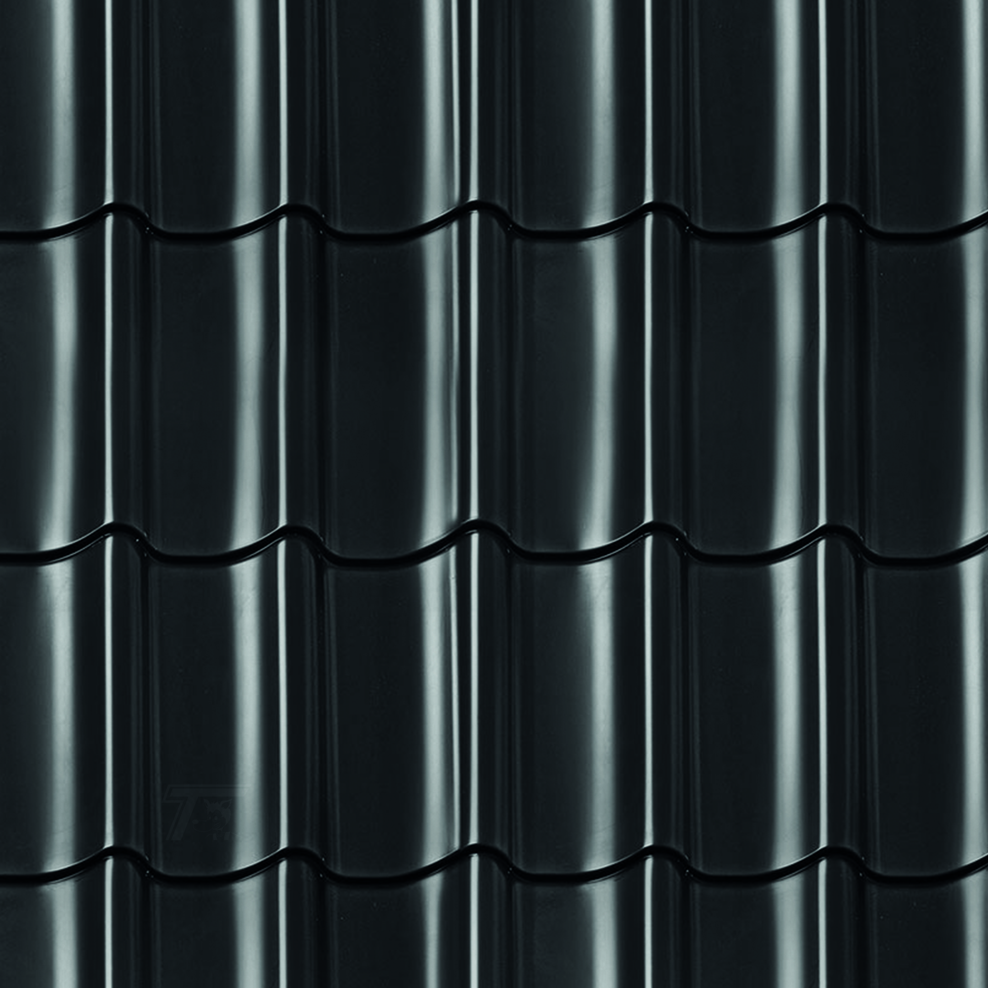 Dachziegelprofilplatten, Schwarz