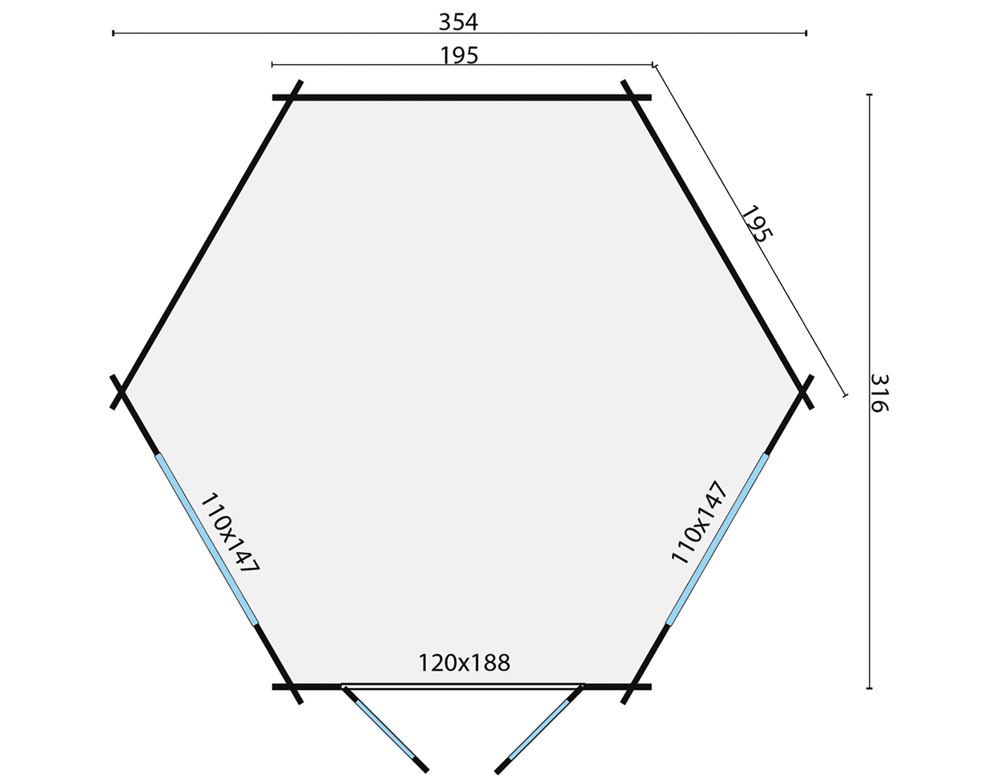 Blokhut - Tuinhuis Nora | 34 mm | vuren grijs geïmpregneerd Blokhut - Tuinhuis Nora | 34 mm | vuren grijs geïmpregneerd