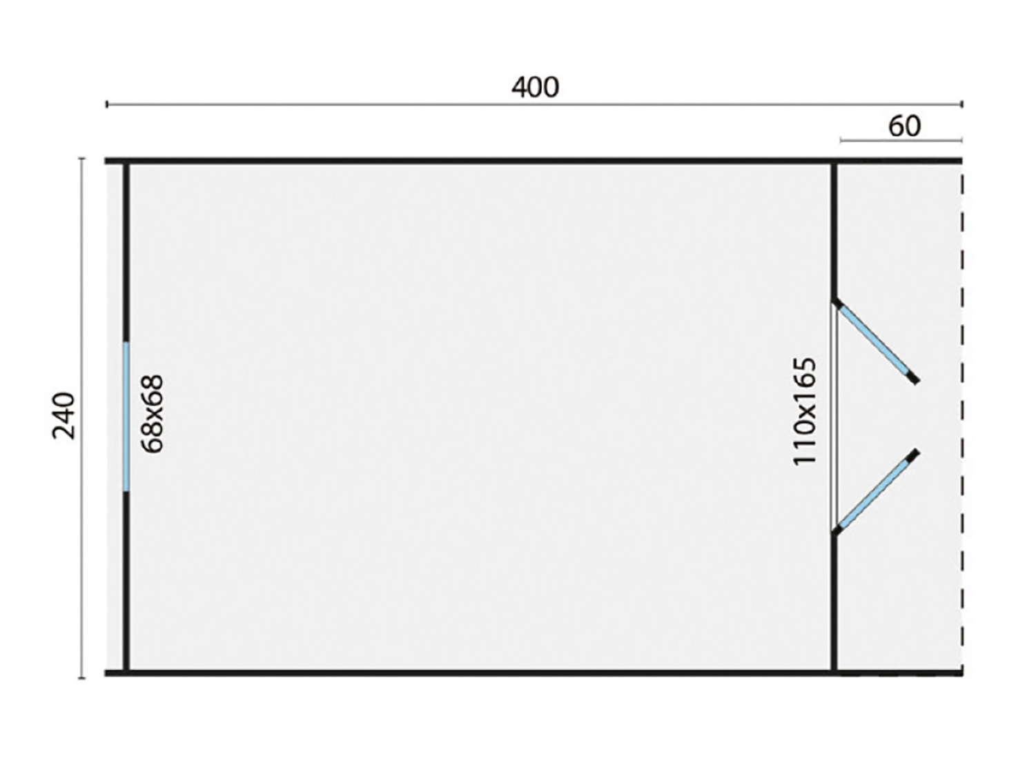 Plattegrond Camping POD 400 | 28 mm | vuren onbehandeld