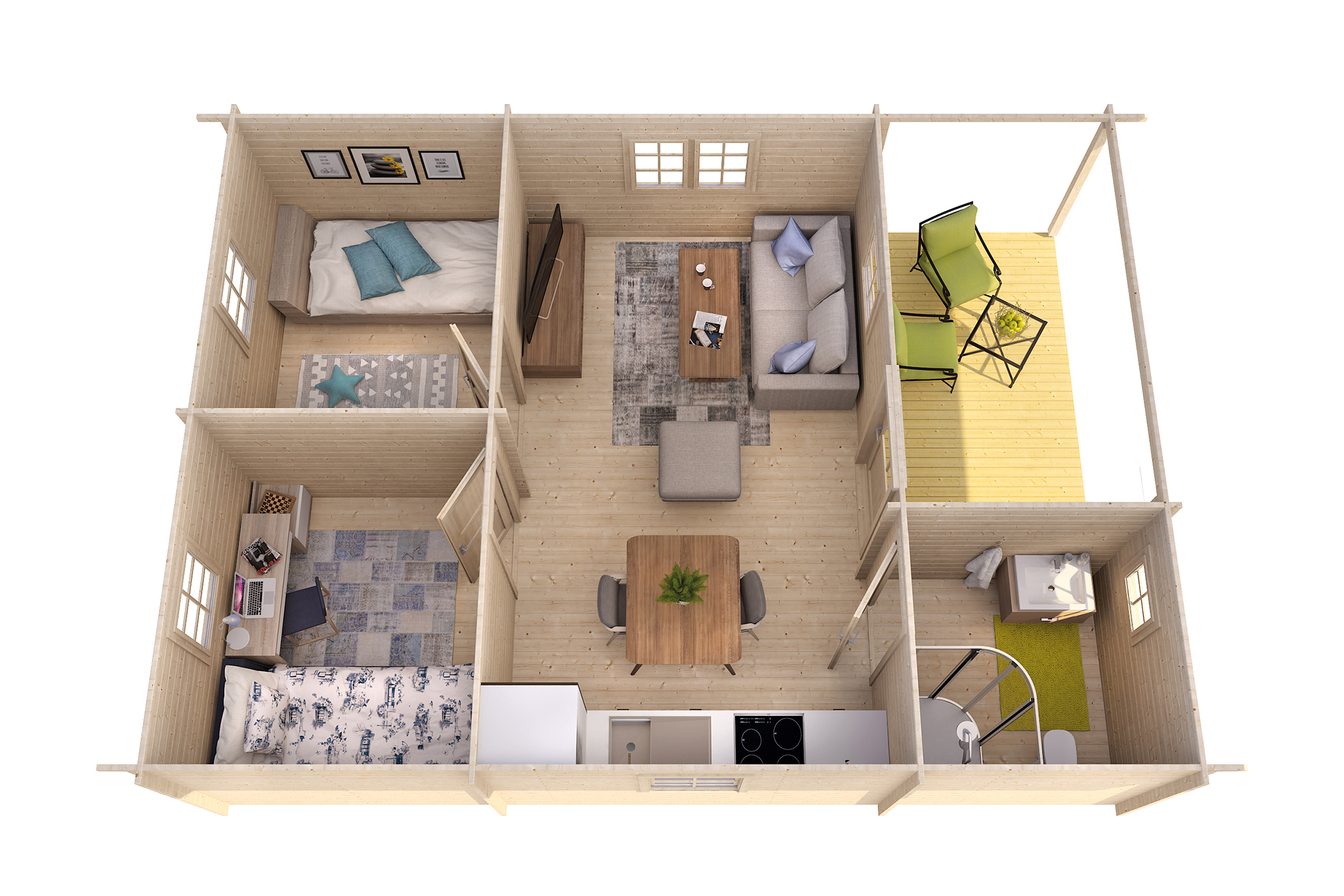Blokhut - Tuinhuis Javea | 44 mm | Red Class Wood geïmpregneerd