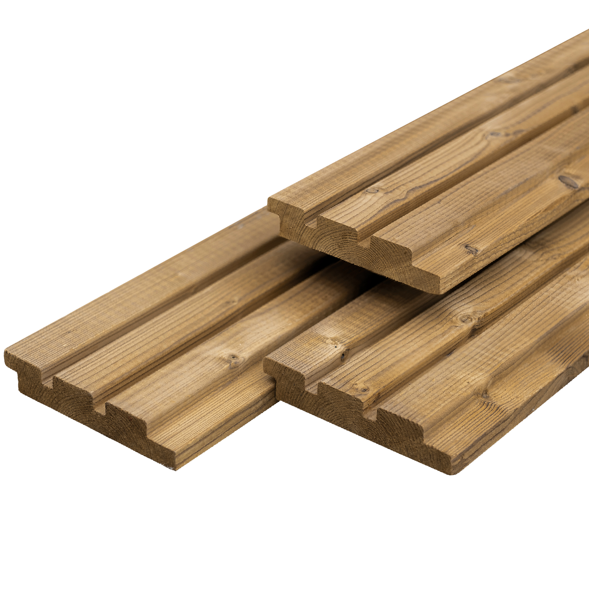 Thermoline NE vuren triple profiel 2,6 x 14,0 x 450 cm, gedroogd, thermisch gemodificeerd, geschaafd