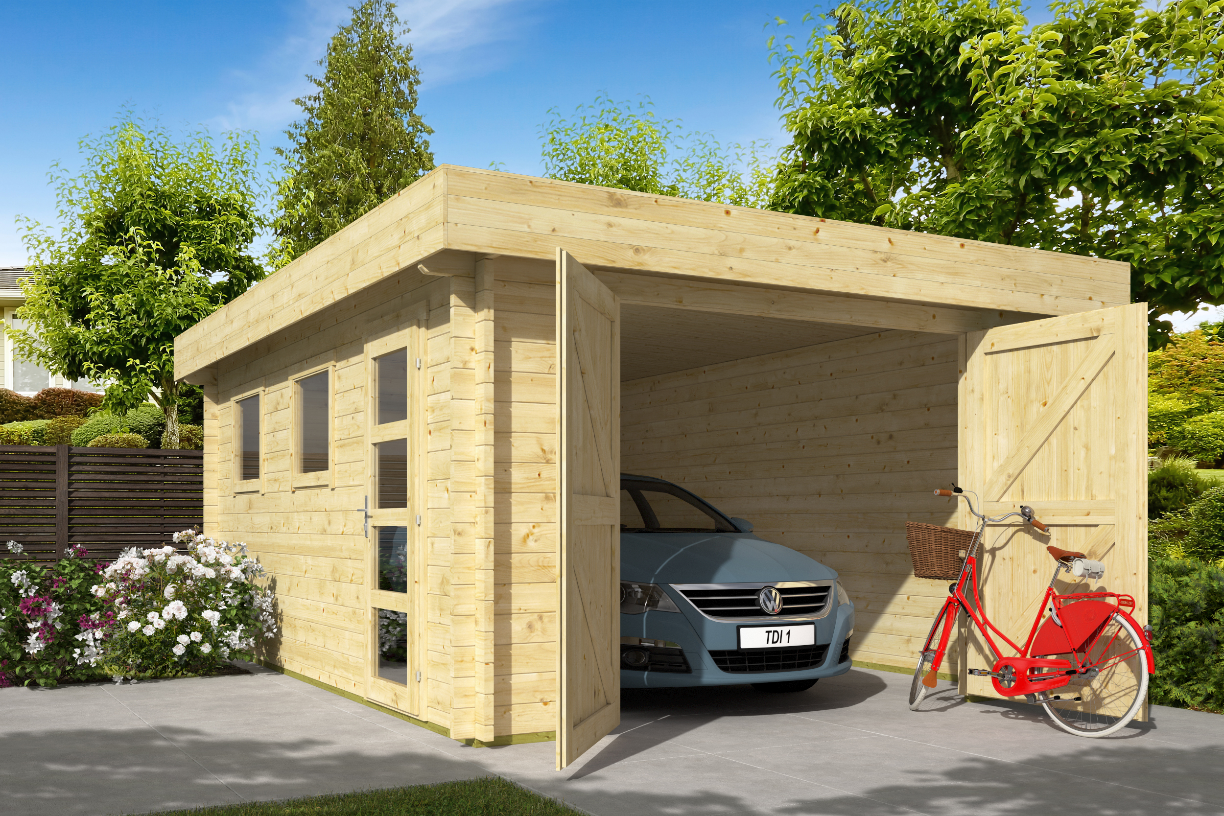 Garage Marketta | 44 mm | vuren Red Class Wood geïmpregneerd