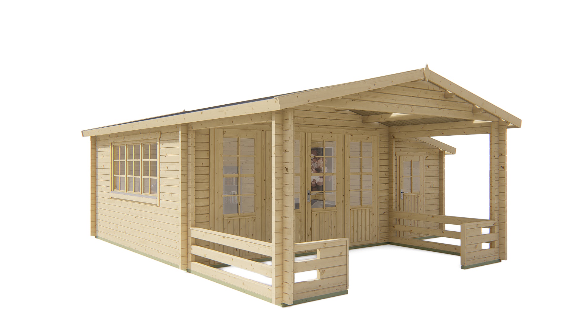 Blokhut - Tuinhuis Manchester | 58 mm | vuren groen geïmpregneerd Blokhut - Tuinhuis Manchester | 58 mm | vuren groen geïmpregneerd