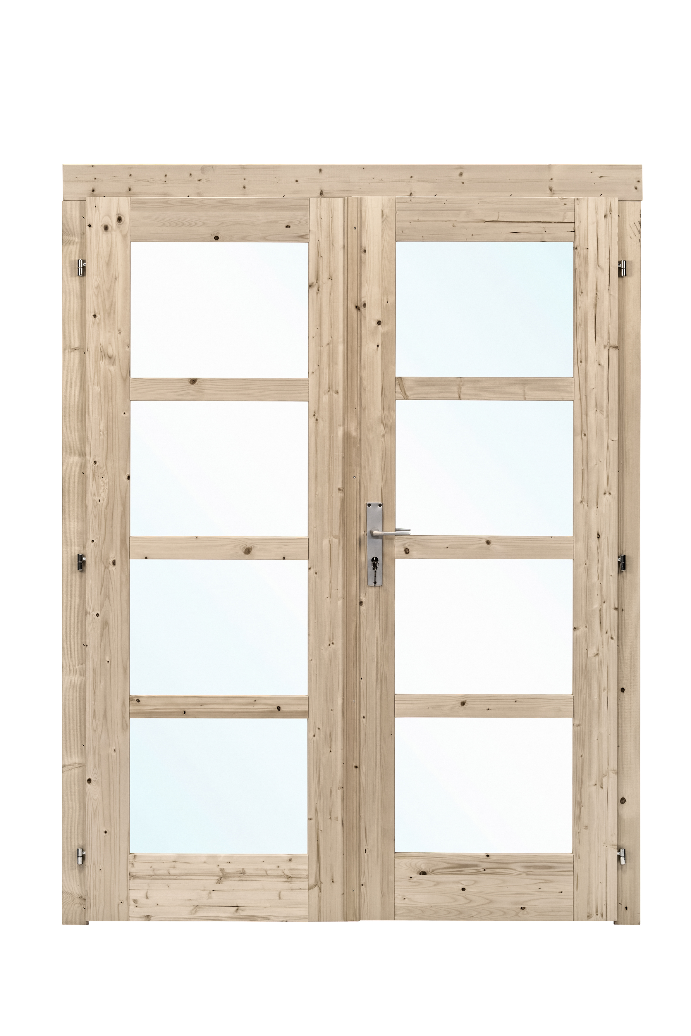 Dubbele deur+kozijn enkel glas D1 | grijs geïmpregneerd
