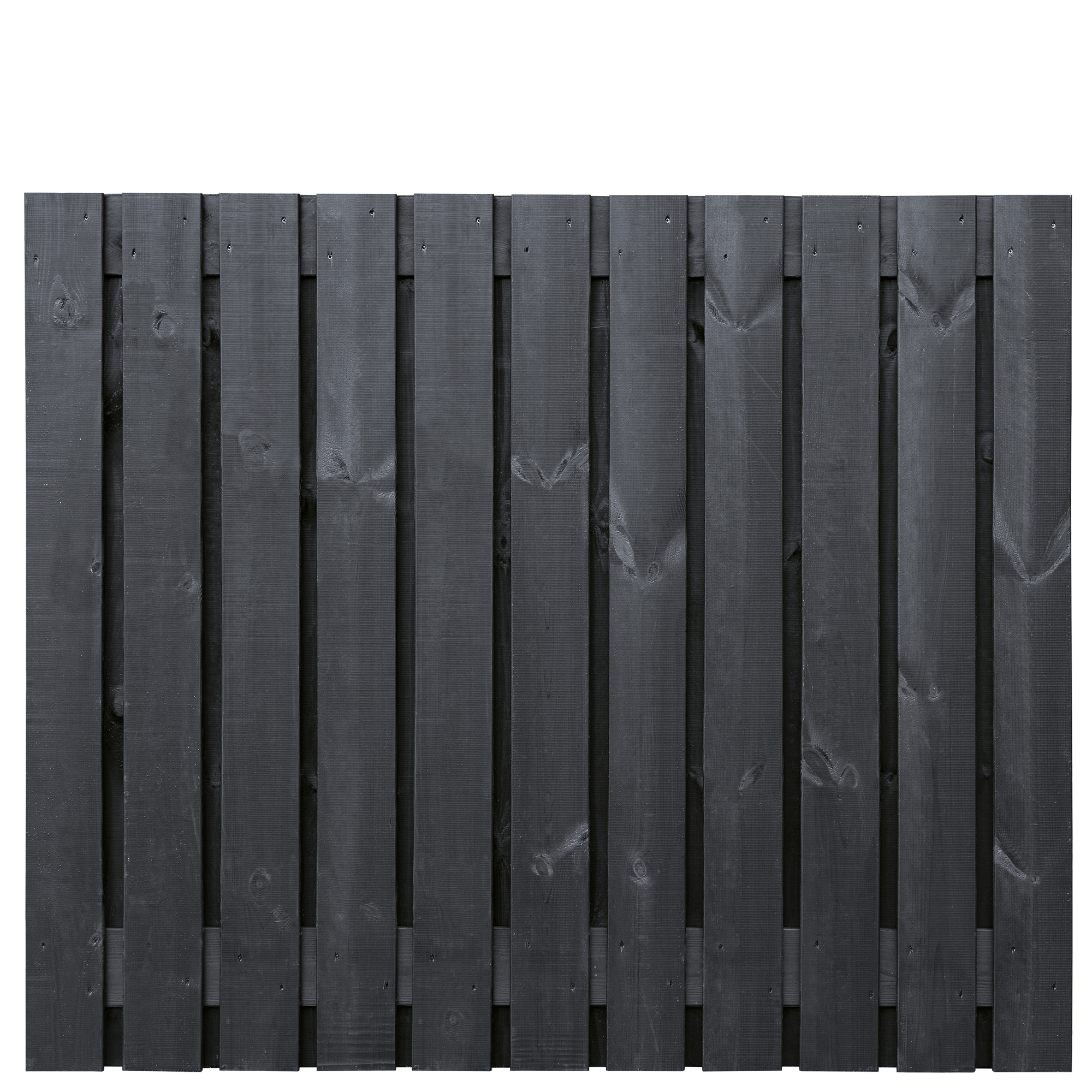 Tuinscherm vuren zwart gespoten 23-planks (21 + 2) Dresden 150 x 180 cm