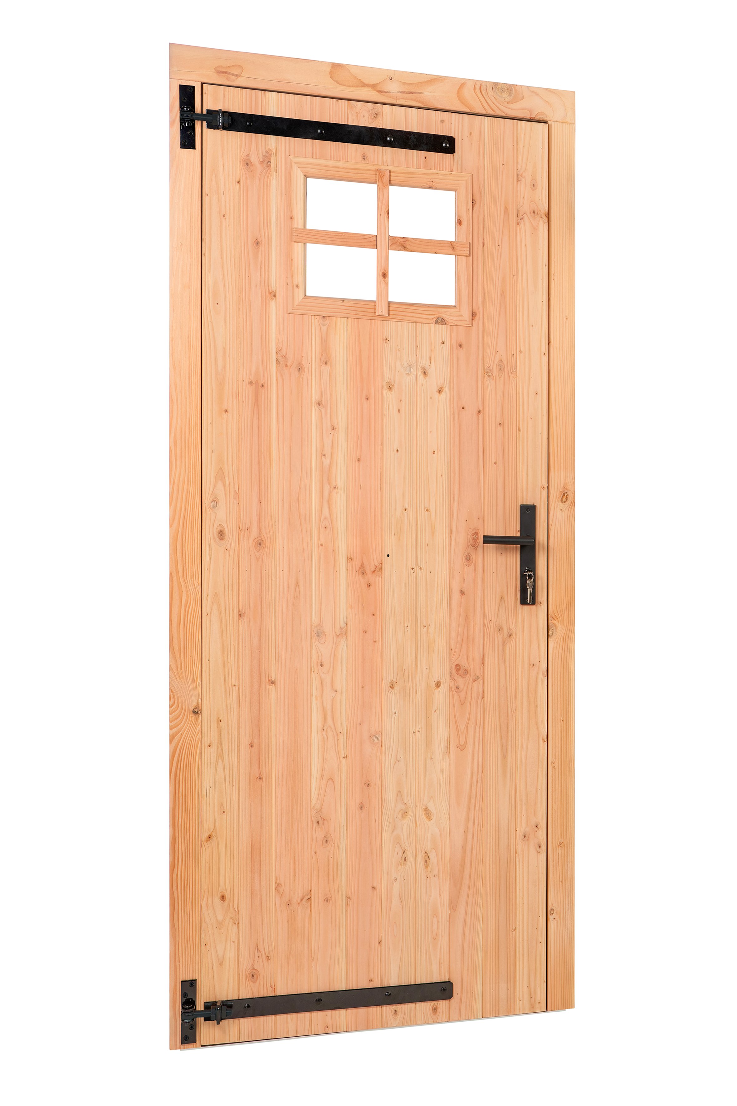 Douglas enkele klampdeur met klein raam B1000xH2050mm buitenmaat, linksdraaiend — 2